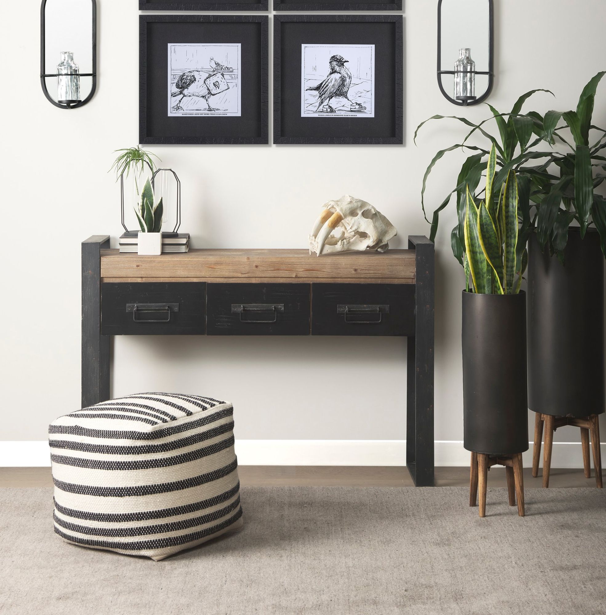 Mercana - Carga Console Table with 3 Shelves