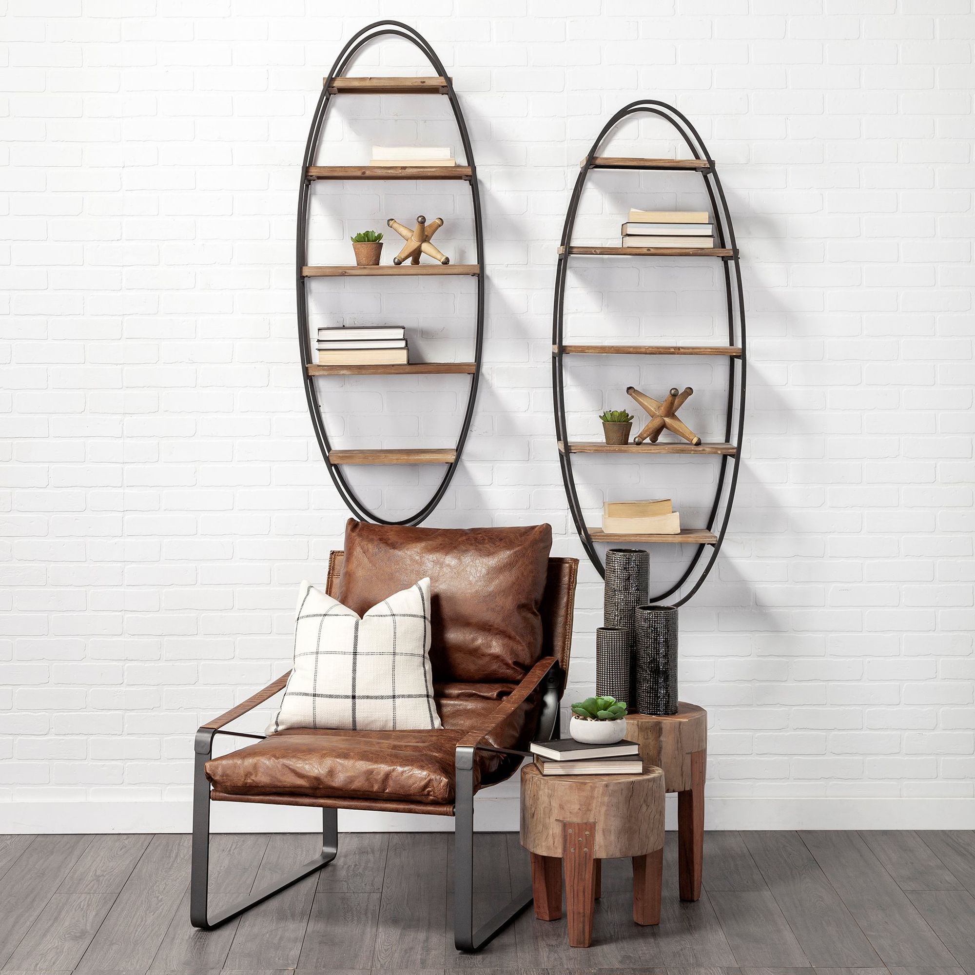 Mercana - Metort Wood and Metal Wall Shelf