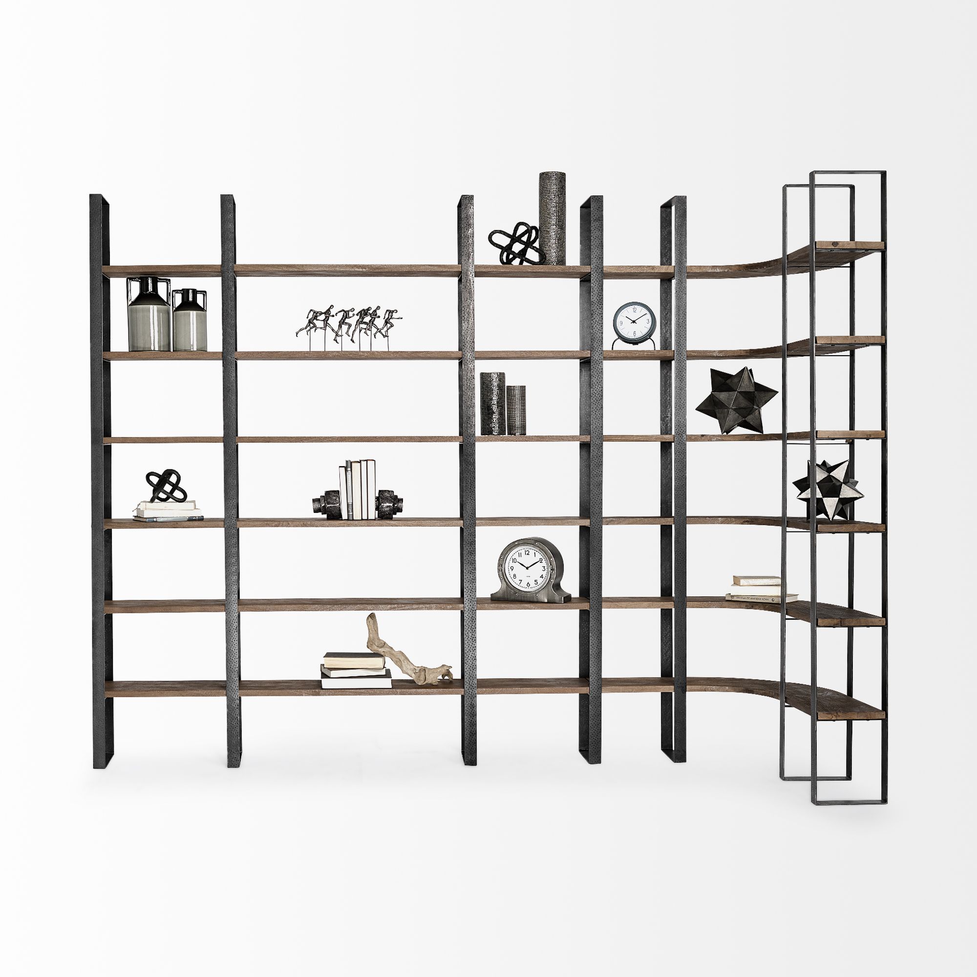 Mercana Taunton II Shelving Unit - Dark Brown/Black