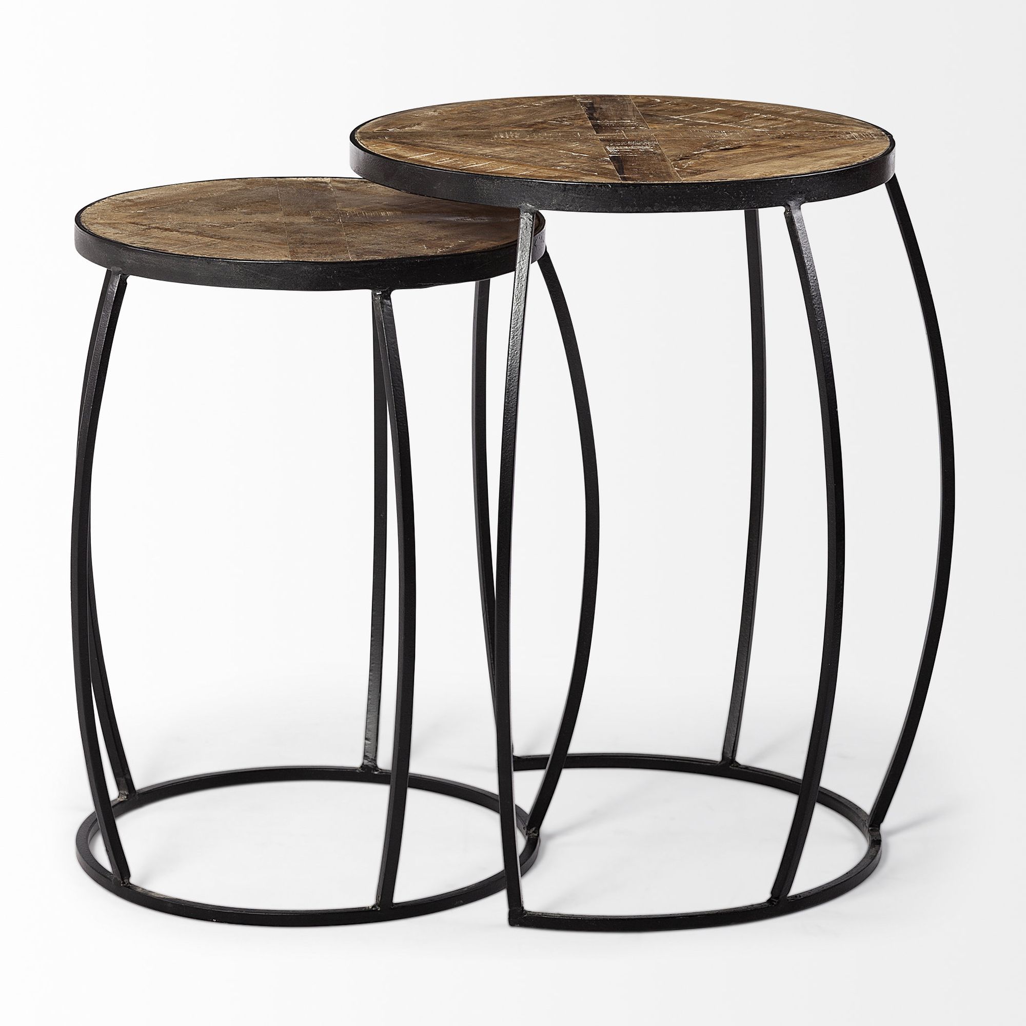 Mercana Clapp Accent Table (Set of 2) - Brown/Black, Metal