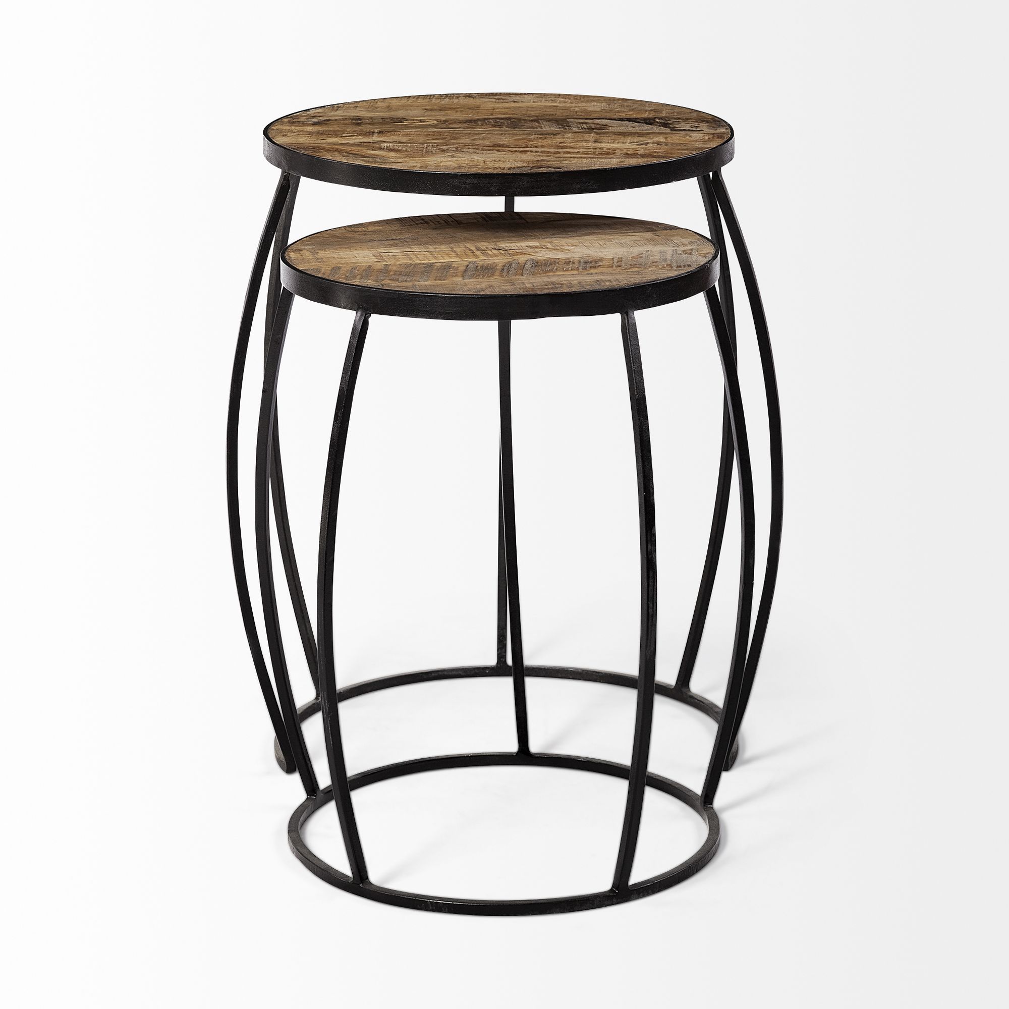 Mercana Clapp Accent Table (Set of 2) - Brown/Black, Iron