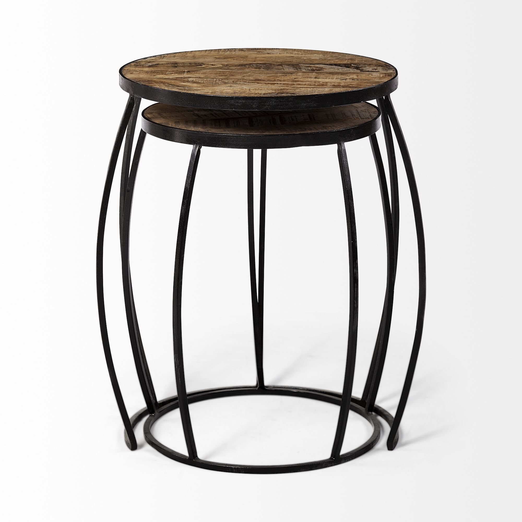 Mercana Clapp Accent Table (Set of 2) - Brown/Black, Iron