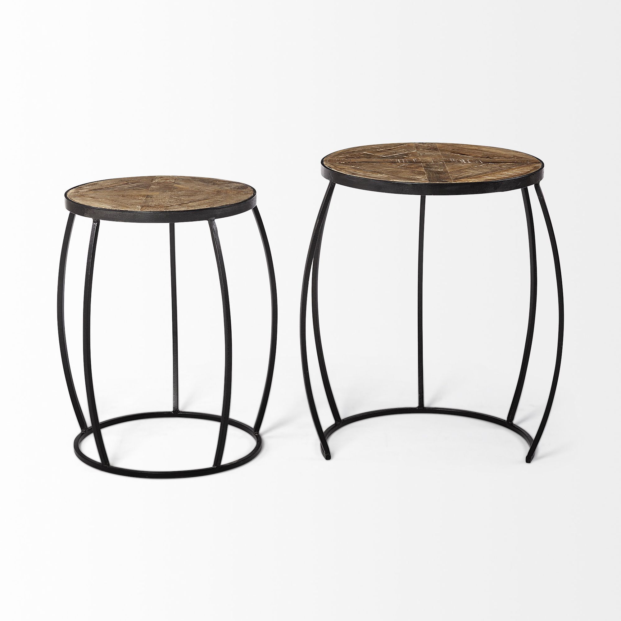 Mercana Clapp Accent Table (Set of 2) - Brown/Black, Iron