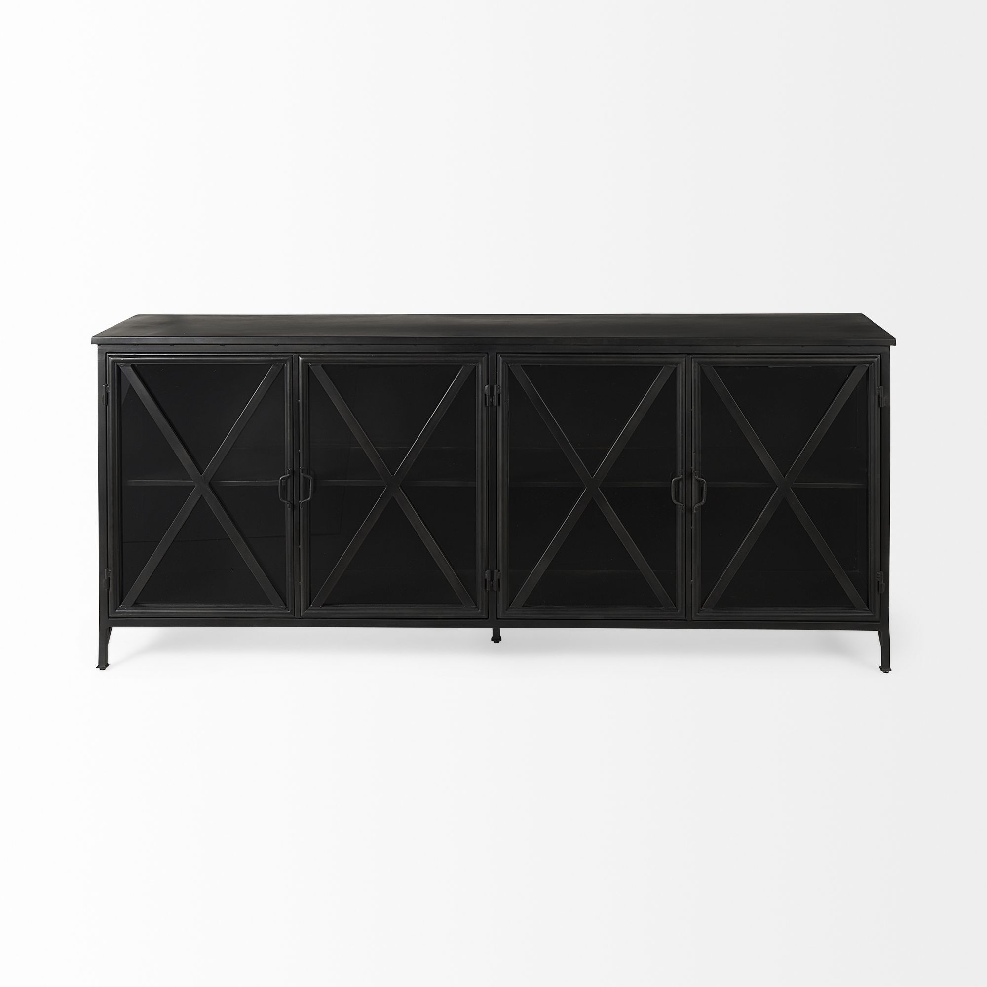 Mercana Poppy Sideboard - Black, Metal/Glass