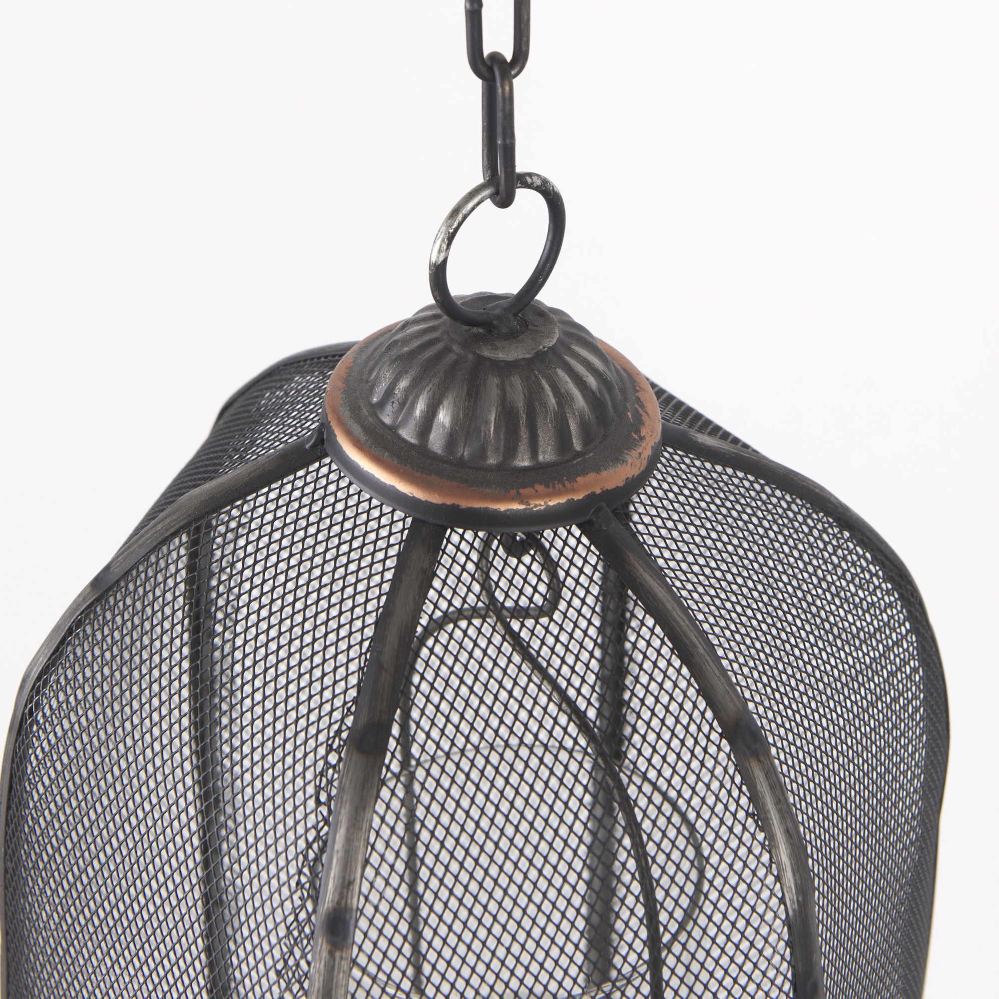 Mercana - Jutland Black Metal Bird Cage Candle Holder Lanterns (Set of 3)