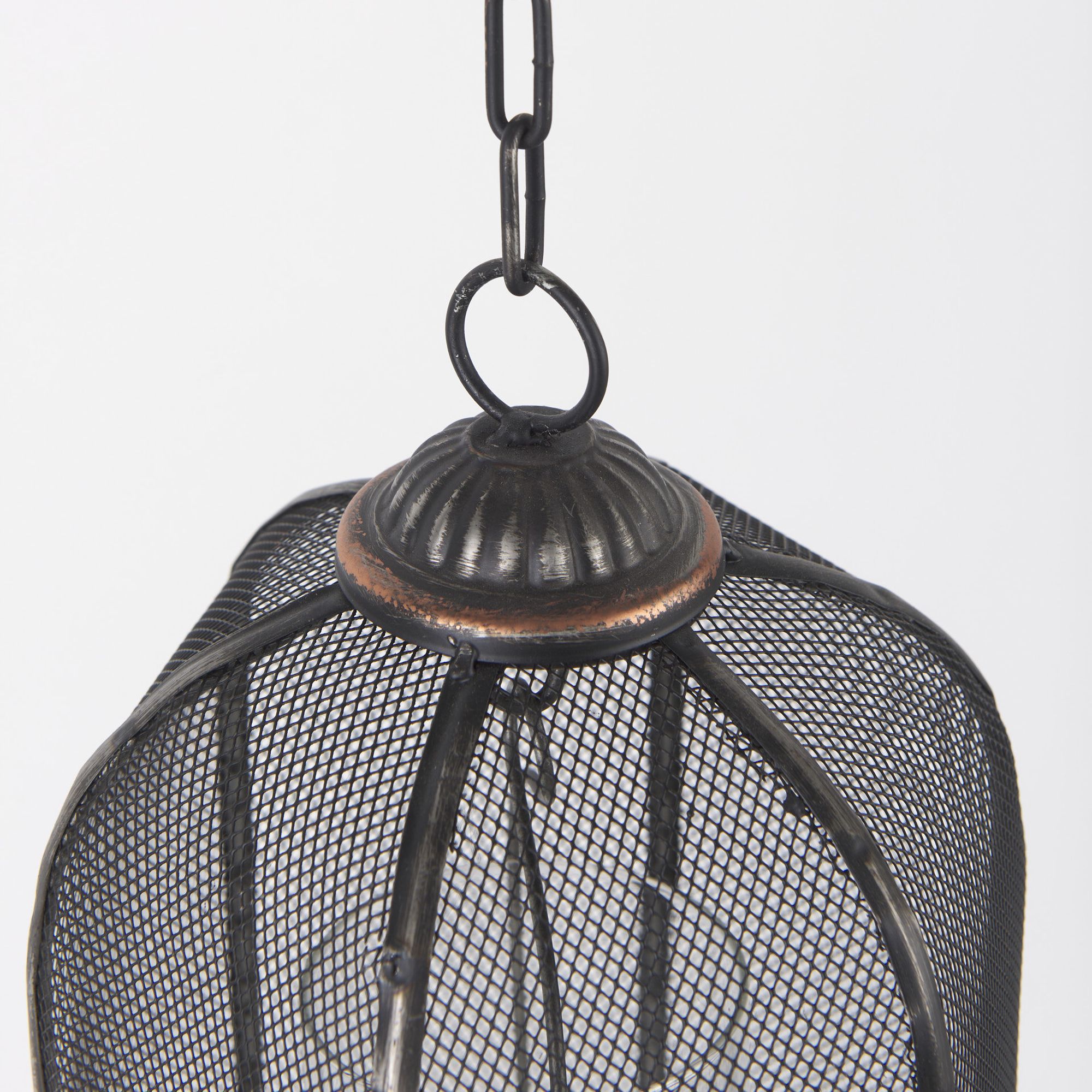 Mercana - Jutland Black Metal Bird Cage Candle Holder Lanterns (Set of 3)