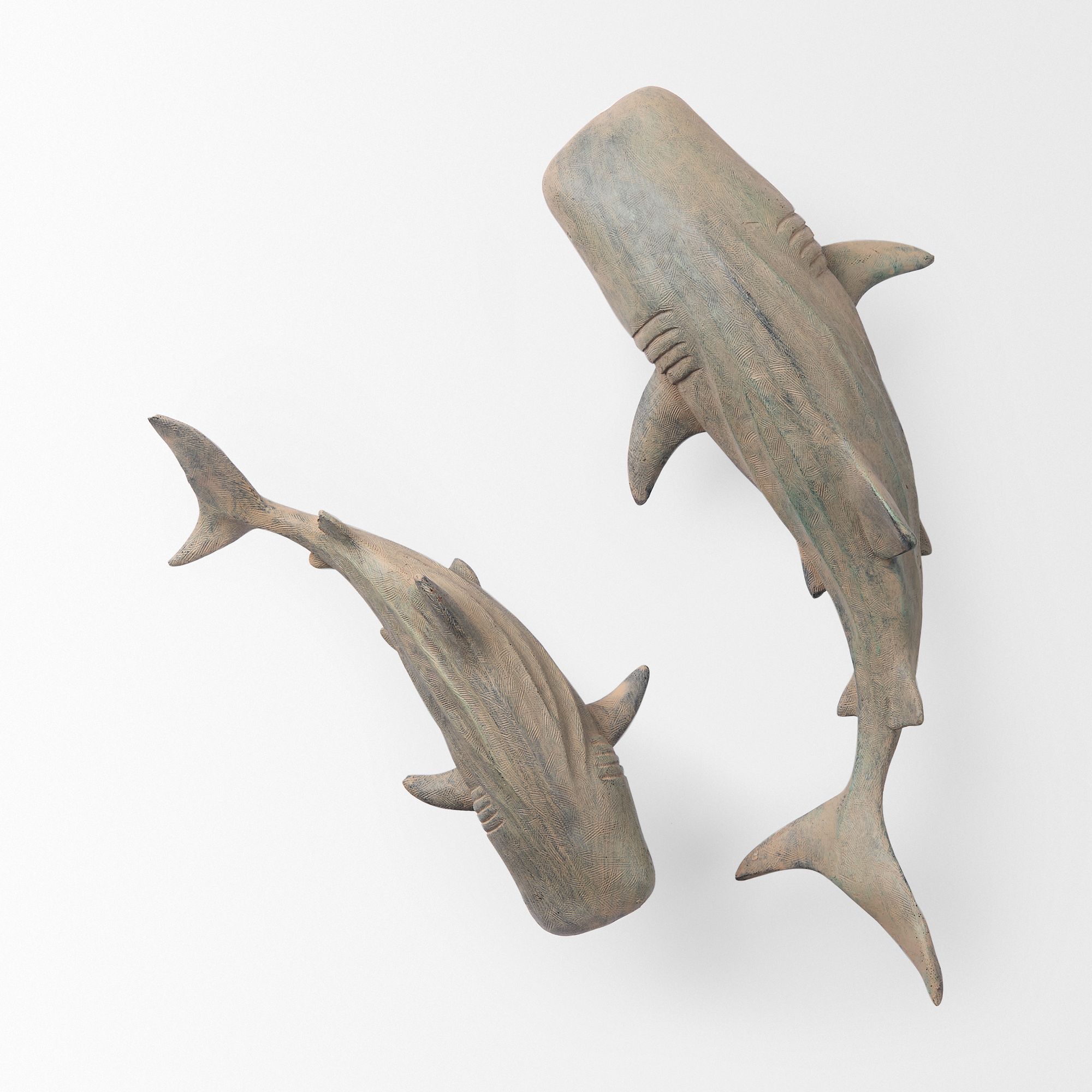 Mercana Willa Large Wall Mountable Whale Shark Sculpture - Brown