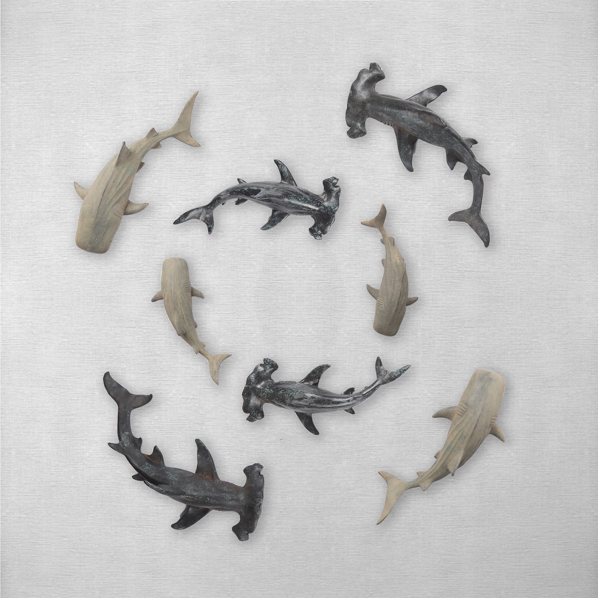 Mercana Acus 18H Small Hammerhead Shark Resin Wall Decor - Gray