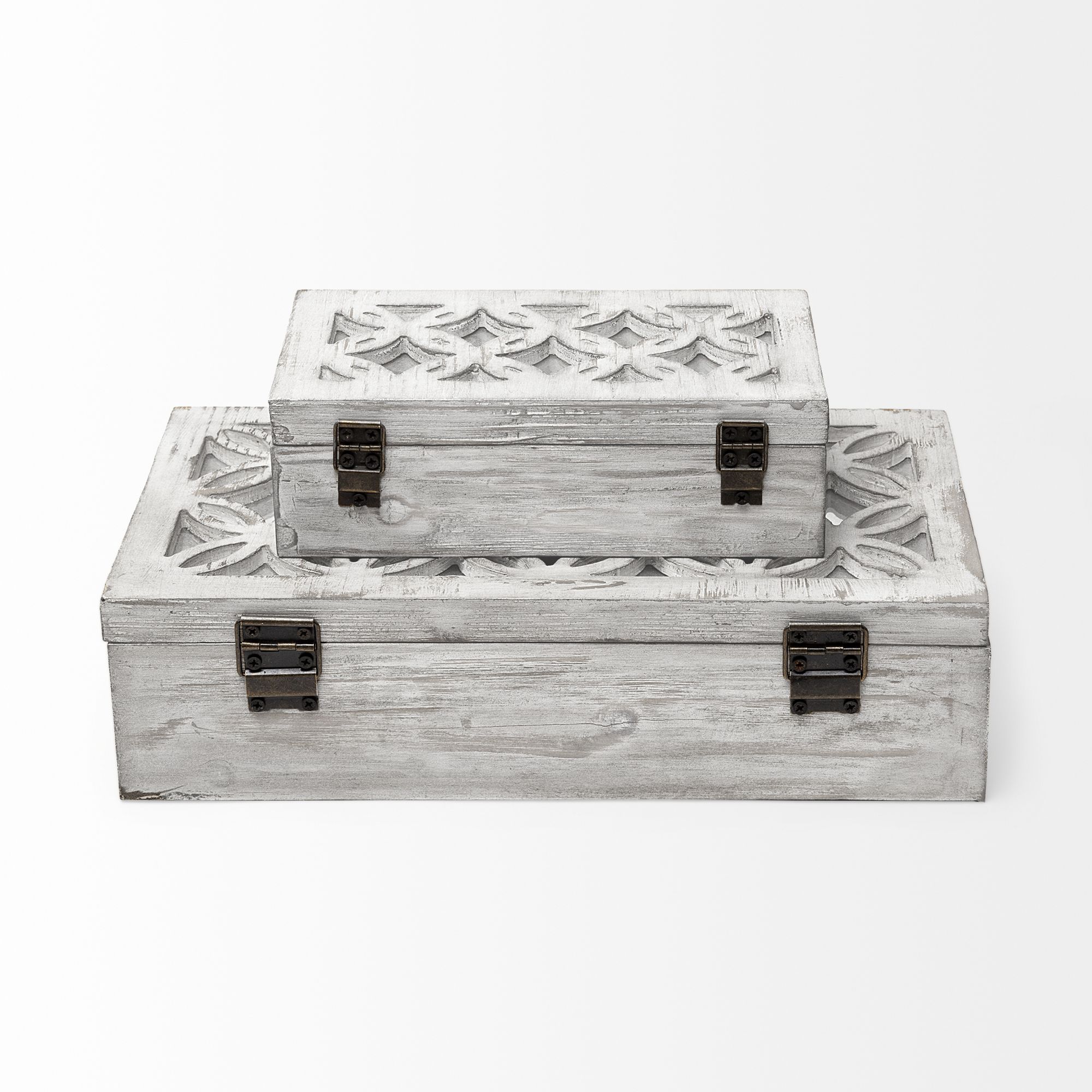 Mercana - Floribundus Off-White Decorative Boxes (Set of 2)