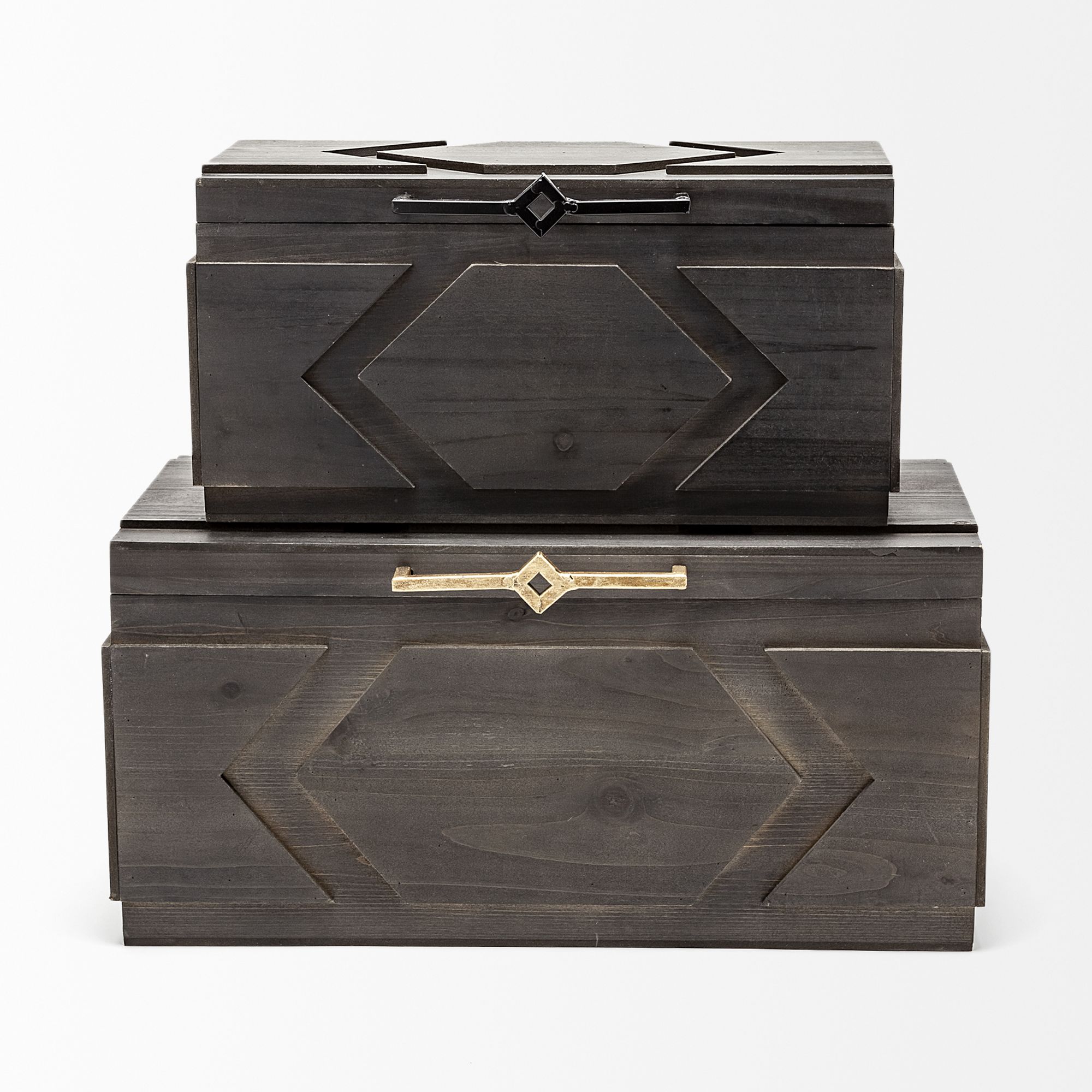 Mercana - Cassia Brown Wooden Boxes (Set of 2)