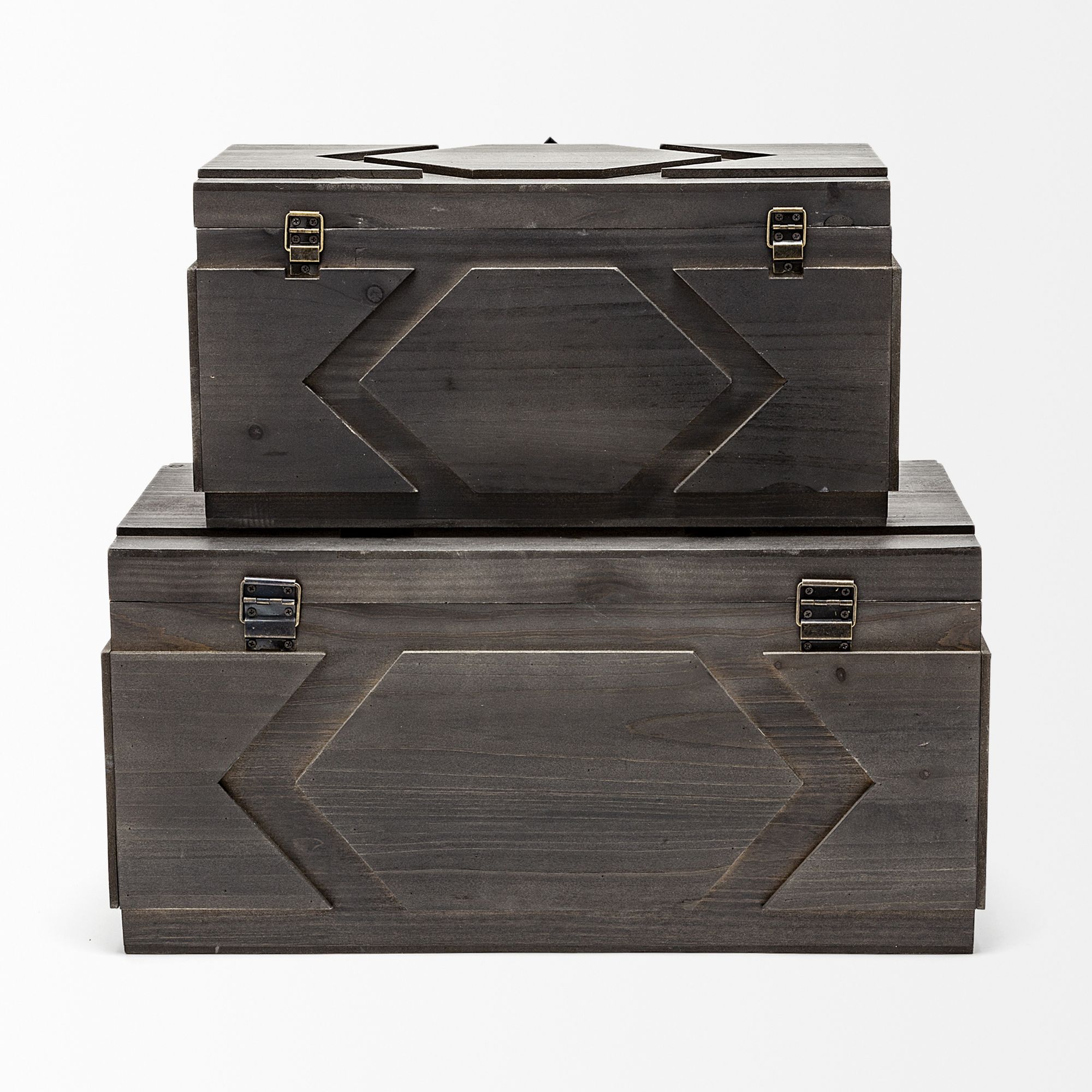 Mercana - Cassia Brown Wooden Boxes (Set of 2)