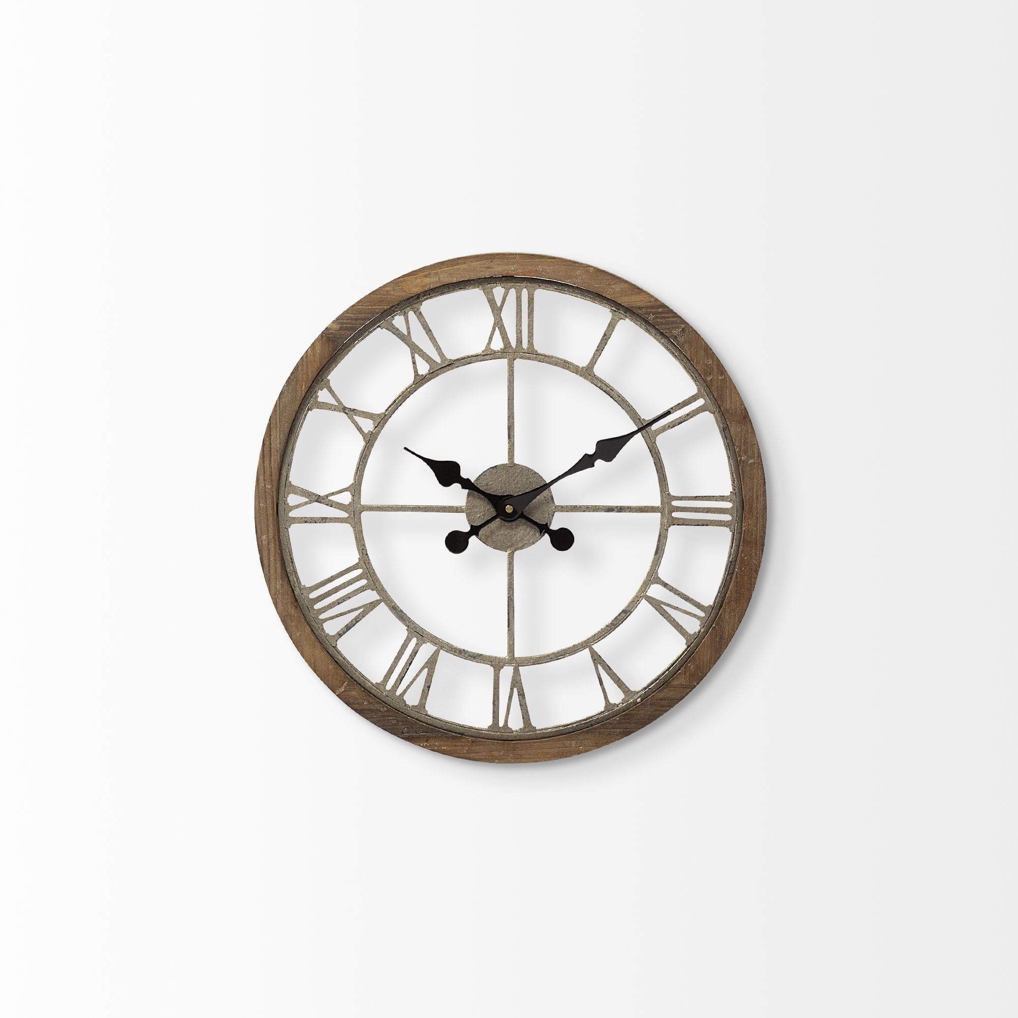 Mercana Mething 19" Farmhouse Wall Clock - Light Brown