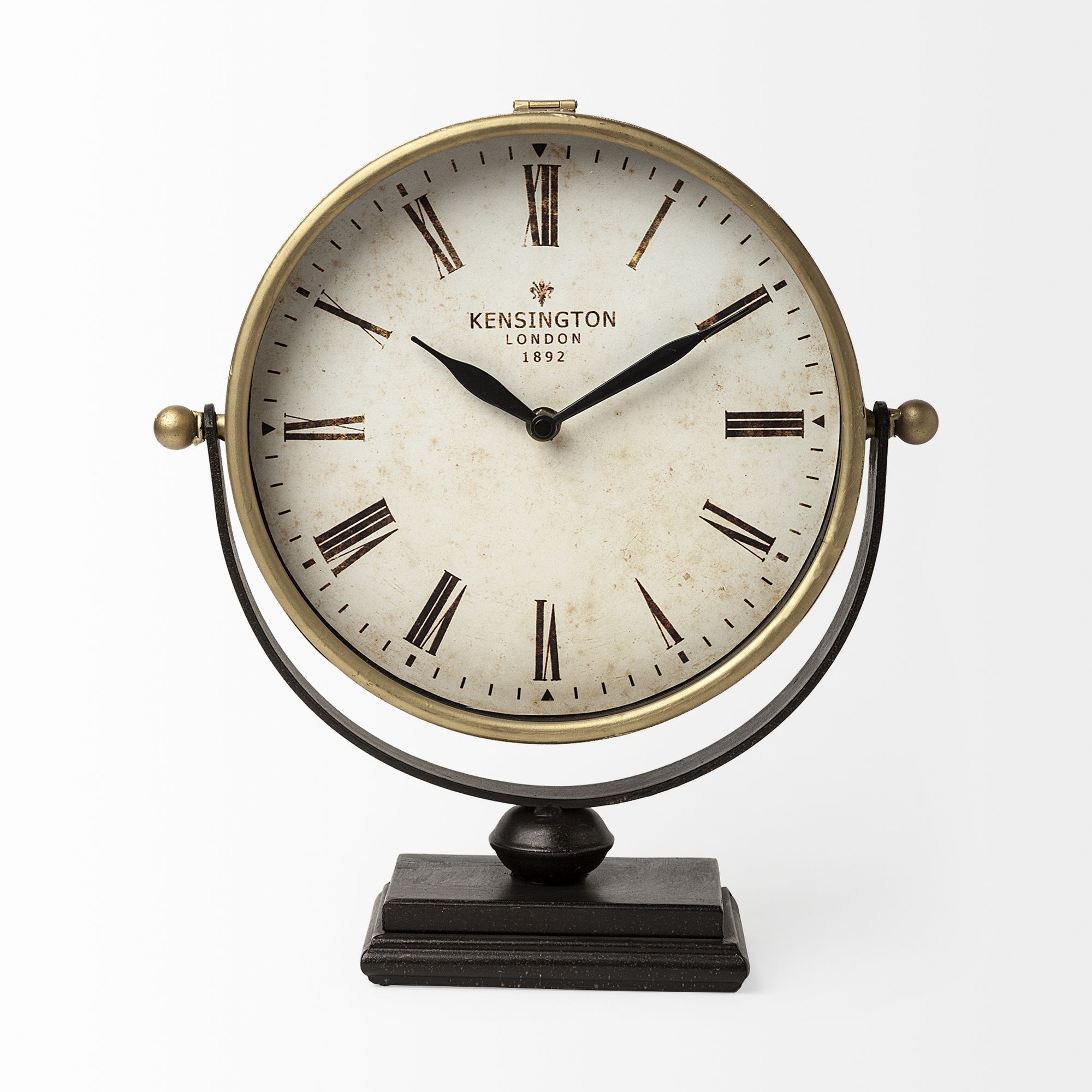 Mercana - Houston Gold Metal Half Moon Base Table Clock