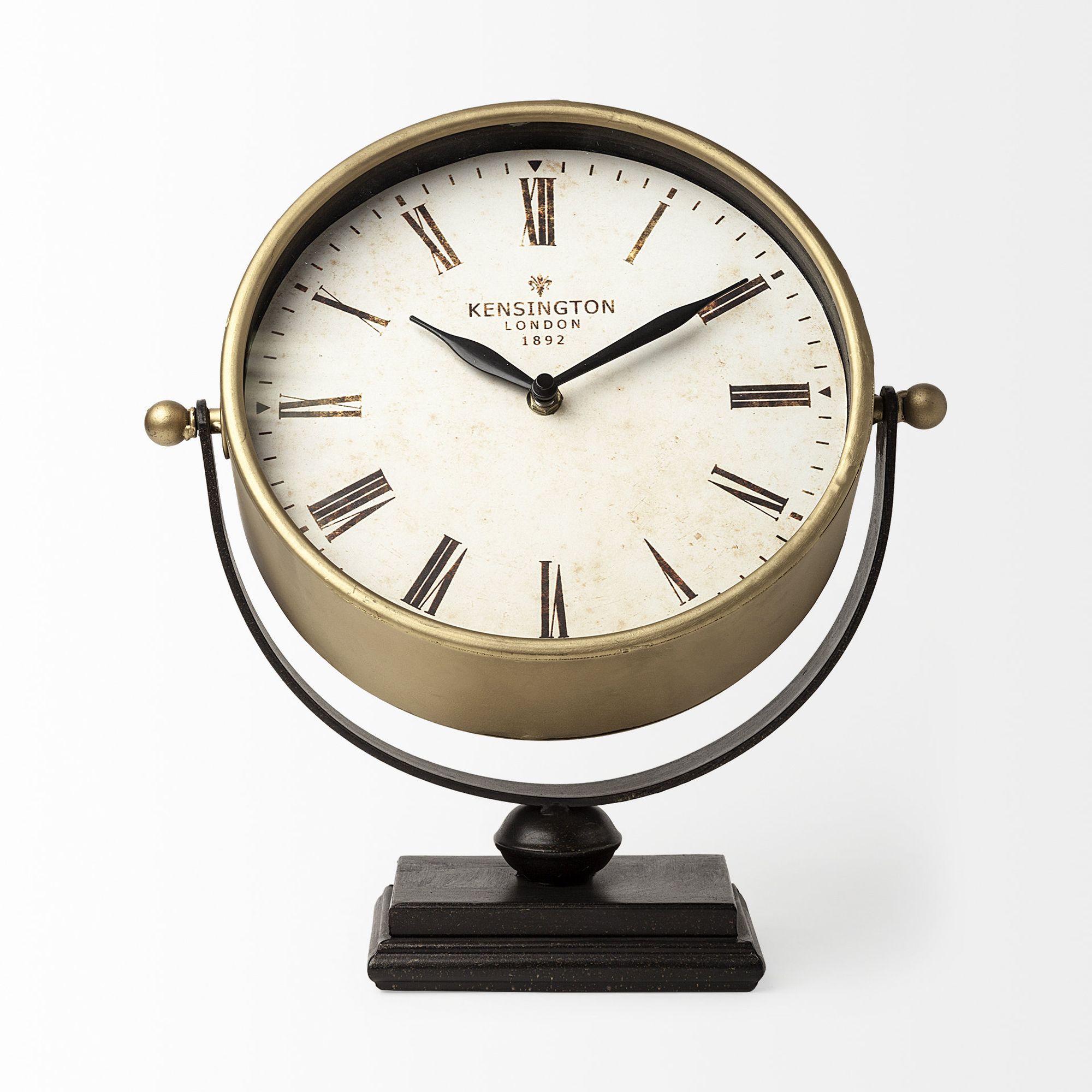 Mercana - Houston Gold Metal Half Moon Base Table Clock