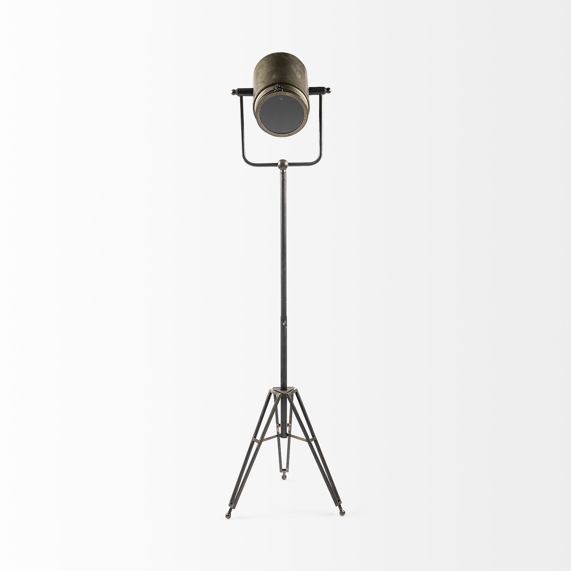 Mercana Debdou Metal Adjustable Cinema-Style Floor Lamp - Gold