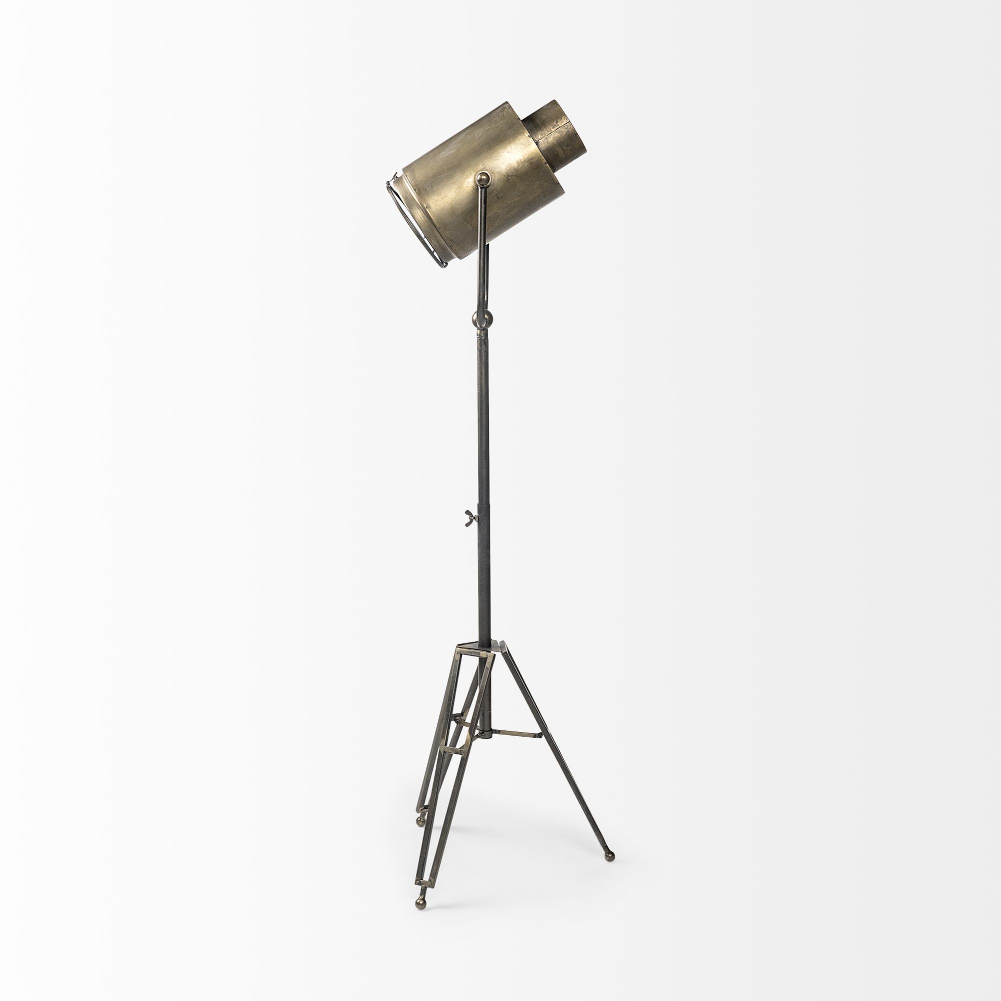 Mercana Debdou Metal Adjustable Cinema-Style Floor Lamp - Gold