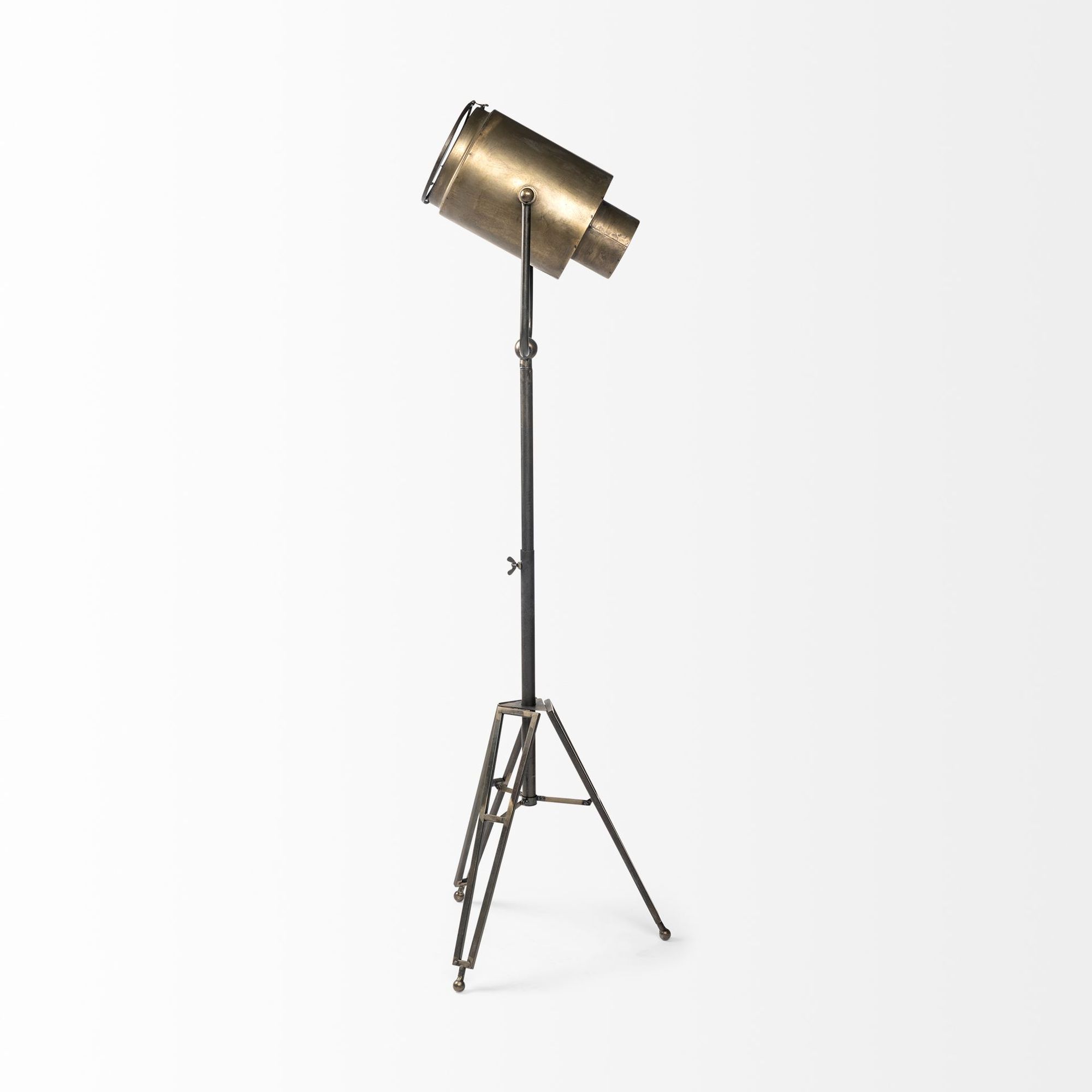 Mercana Debdou Metal Adjustable Cinema-Style Floor Lamp - Gold