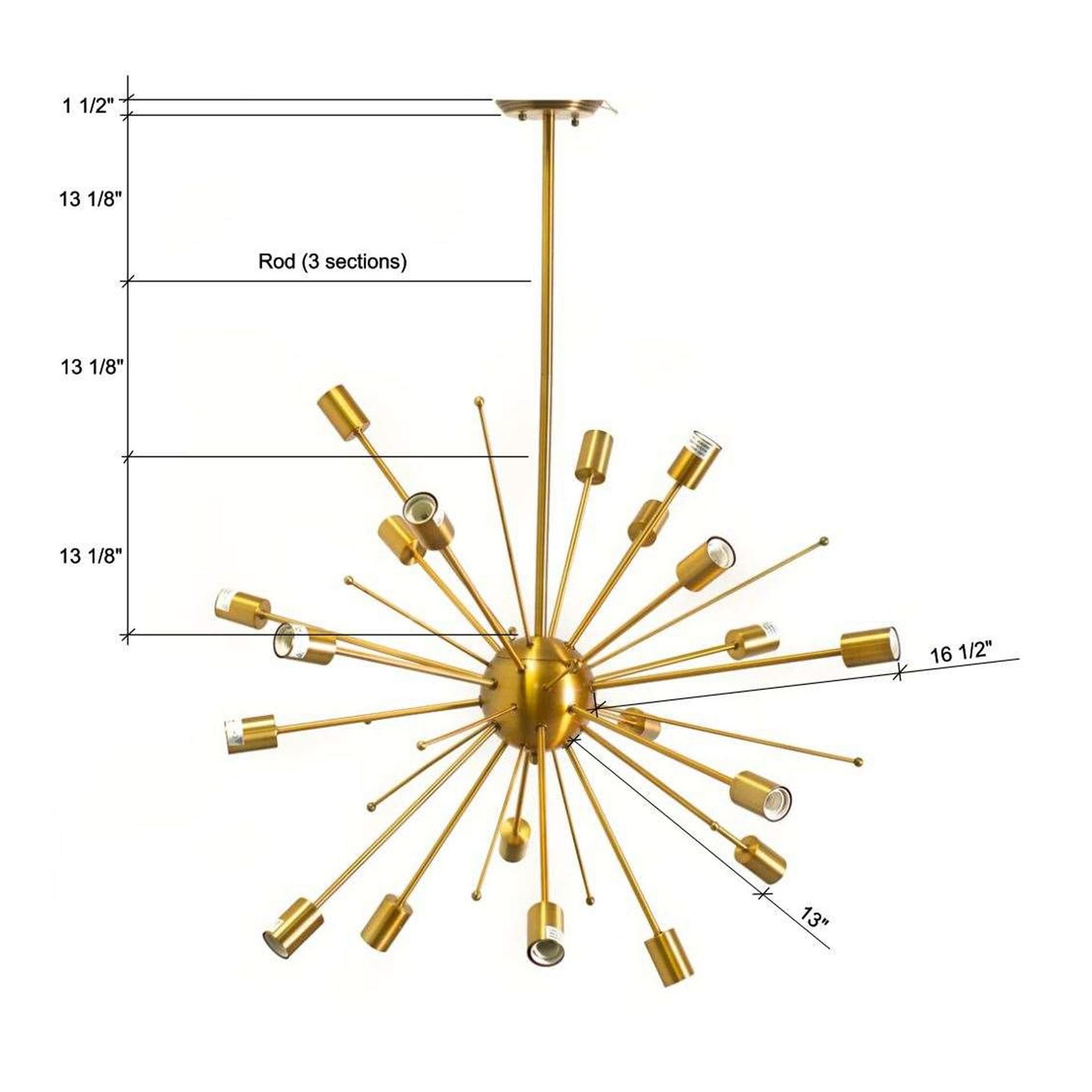 Mercana - Edisonna II Gold Sputnik Twenty Bulb Chandelier