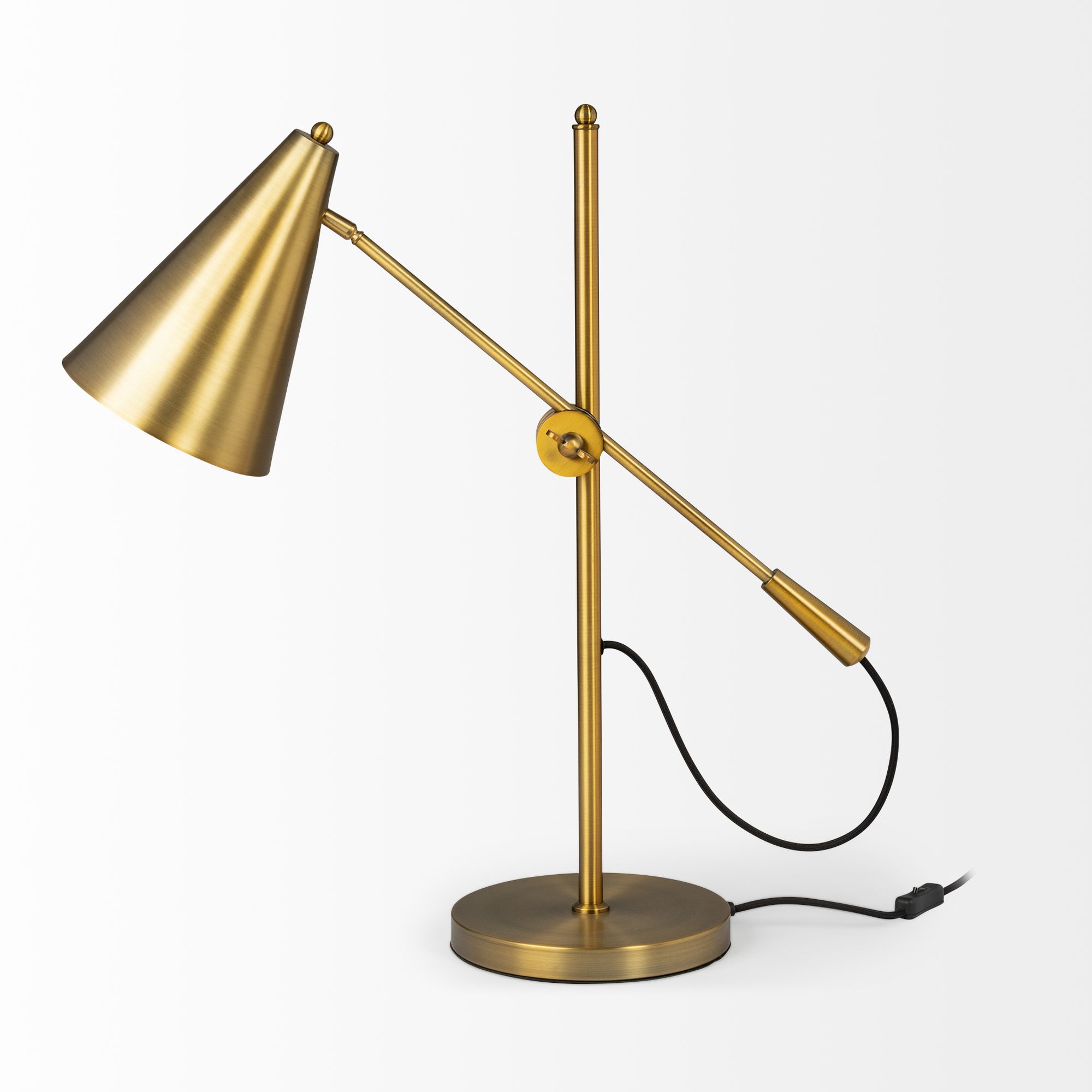 Mercana Fragon I (26"H) Adjustable Cone Shade Table Lamp - Gold