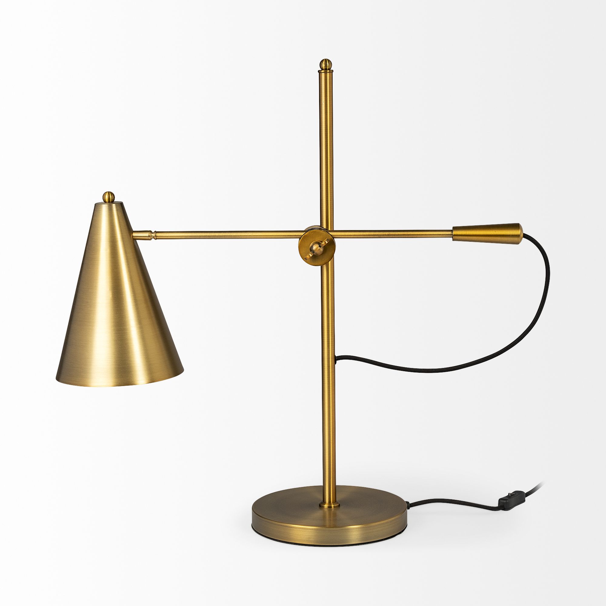 Mercana Fragon I (26"H) Adjustable Cone Shade Table Lamp - Gold