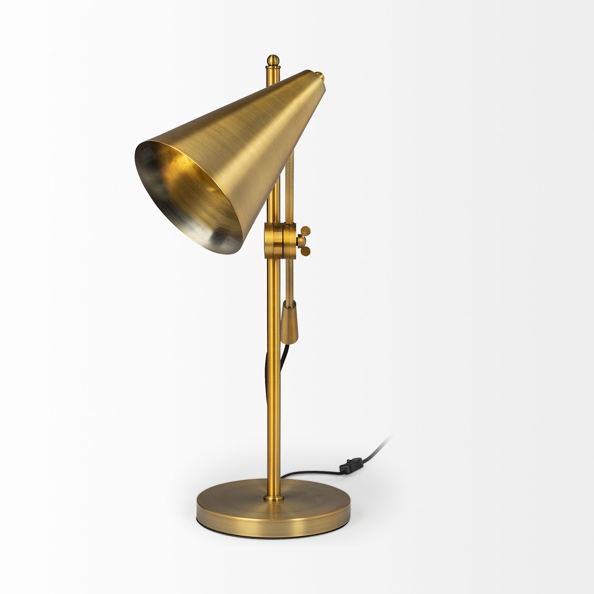 Mercana Fragon I (26"H) Adjustable Cone Shade Table Lamp - Gold