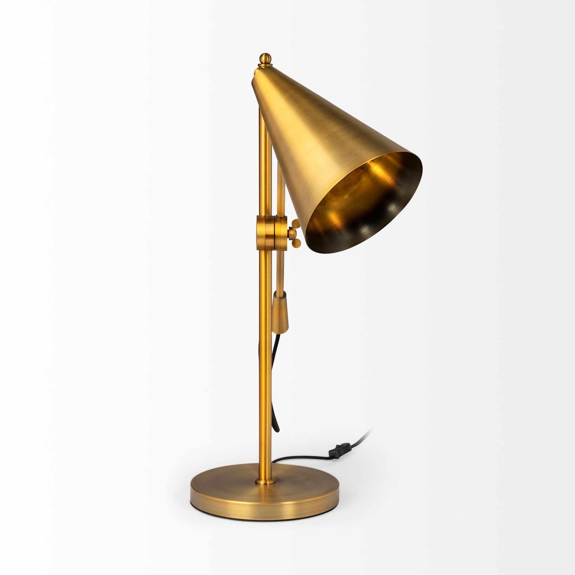 Mercana Fragon I (26"H) Adjustable Cone Shade Table Lamp - Gold