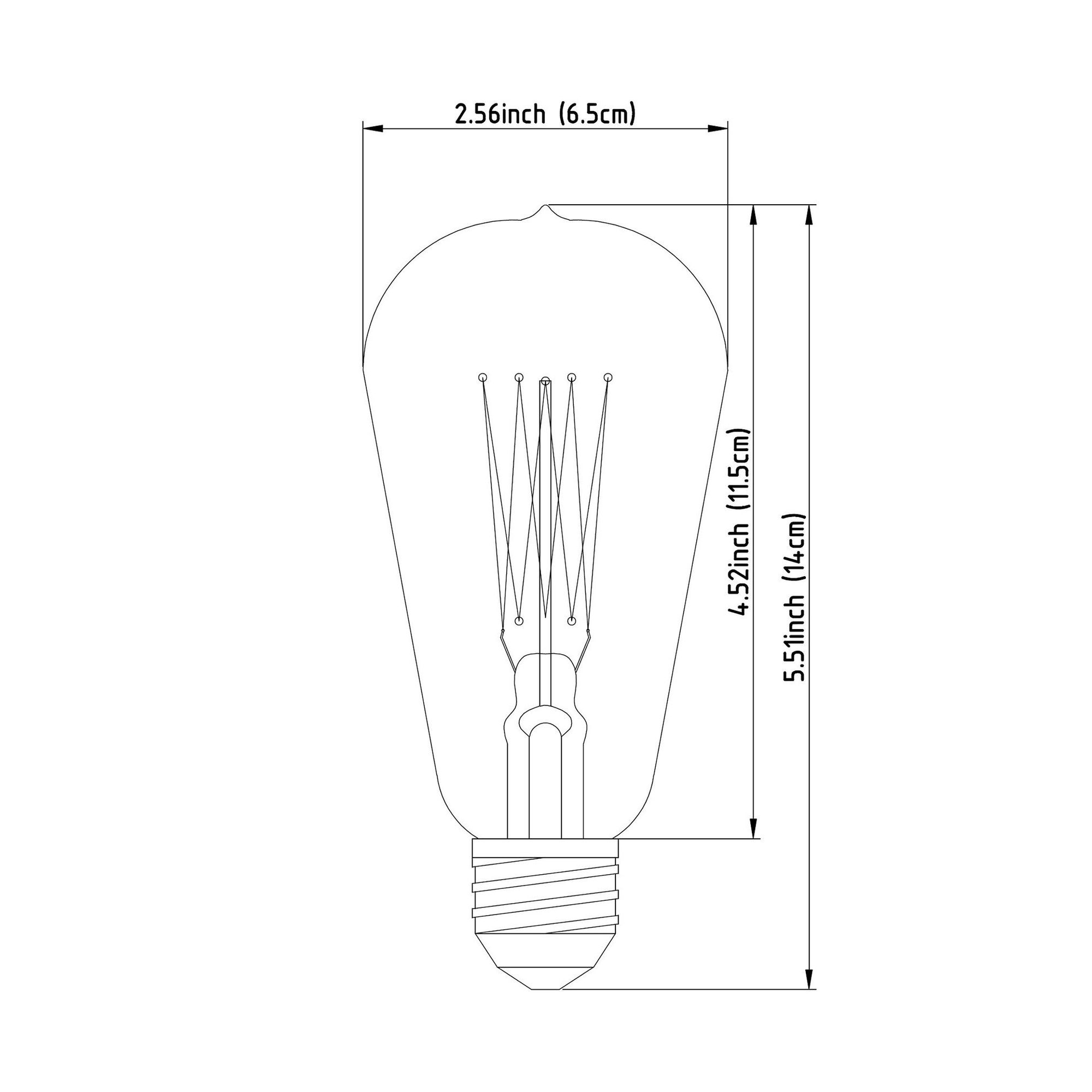 Mercana Filament Teardrop E26 40W 5.5H Bulb