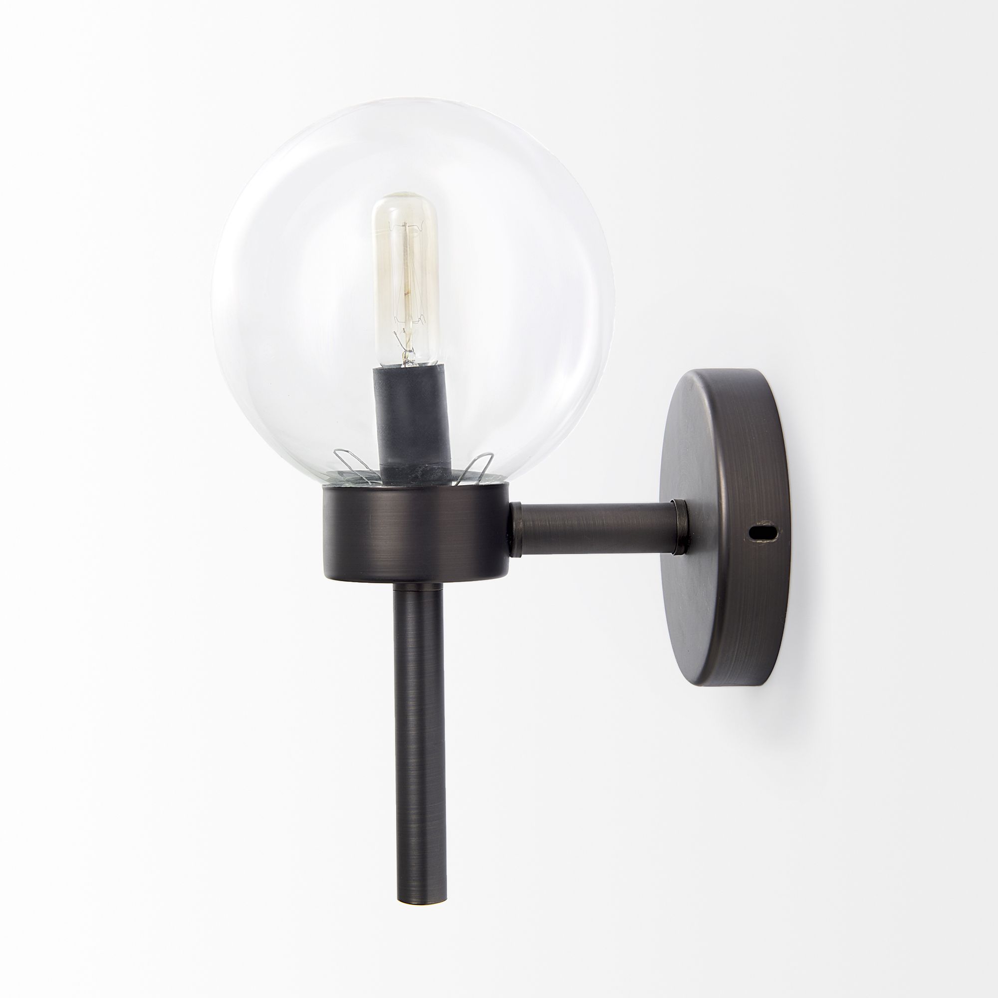 Mercana Boltern II 6x12 Glass Globe Wall Sconce - Black