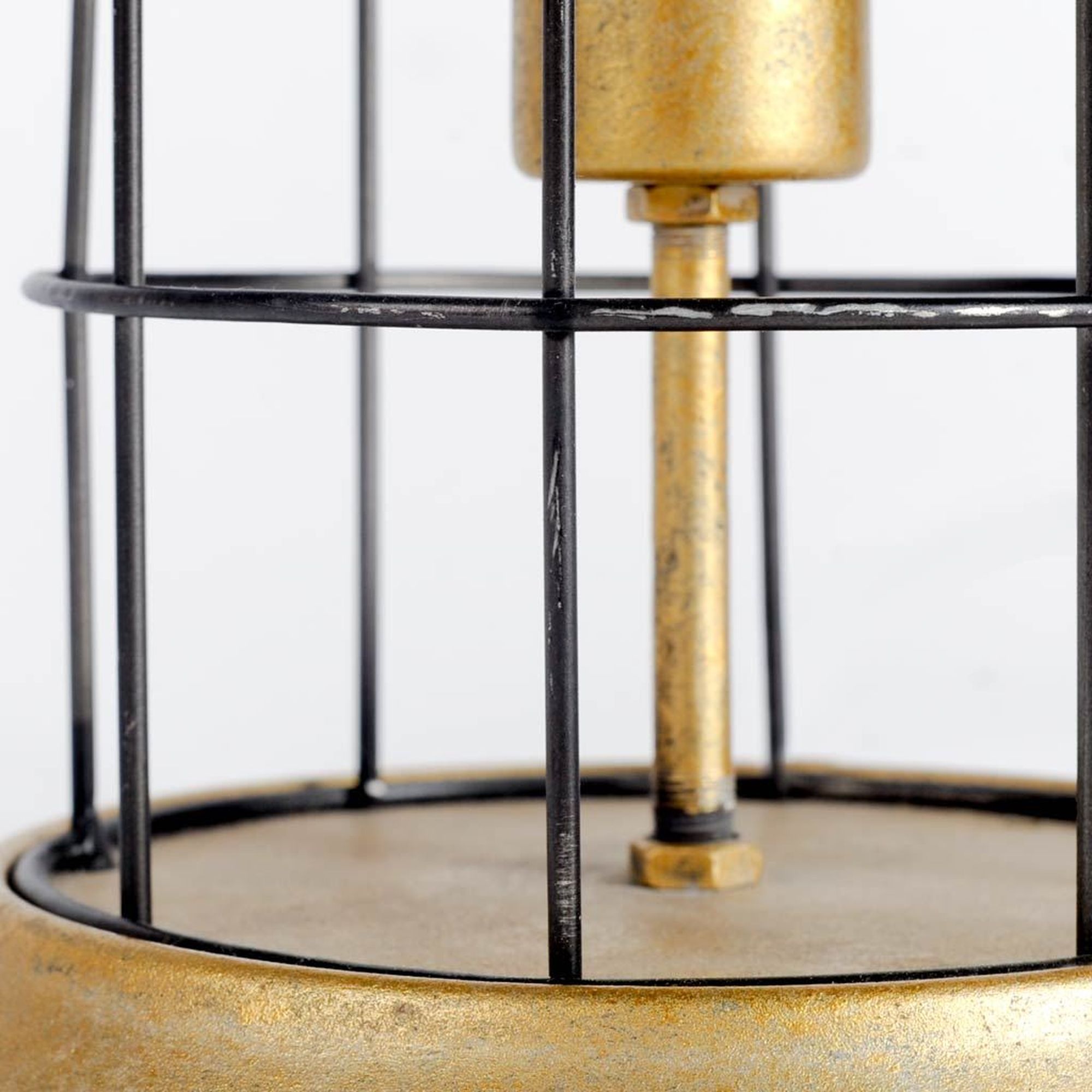 Mercana - Carkner I (38"H) Gun-Metal Grey Cylindrical Metal Cage Table Lamp