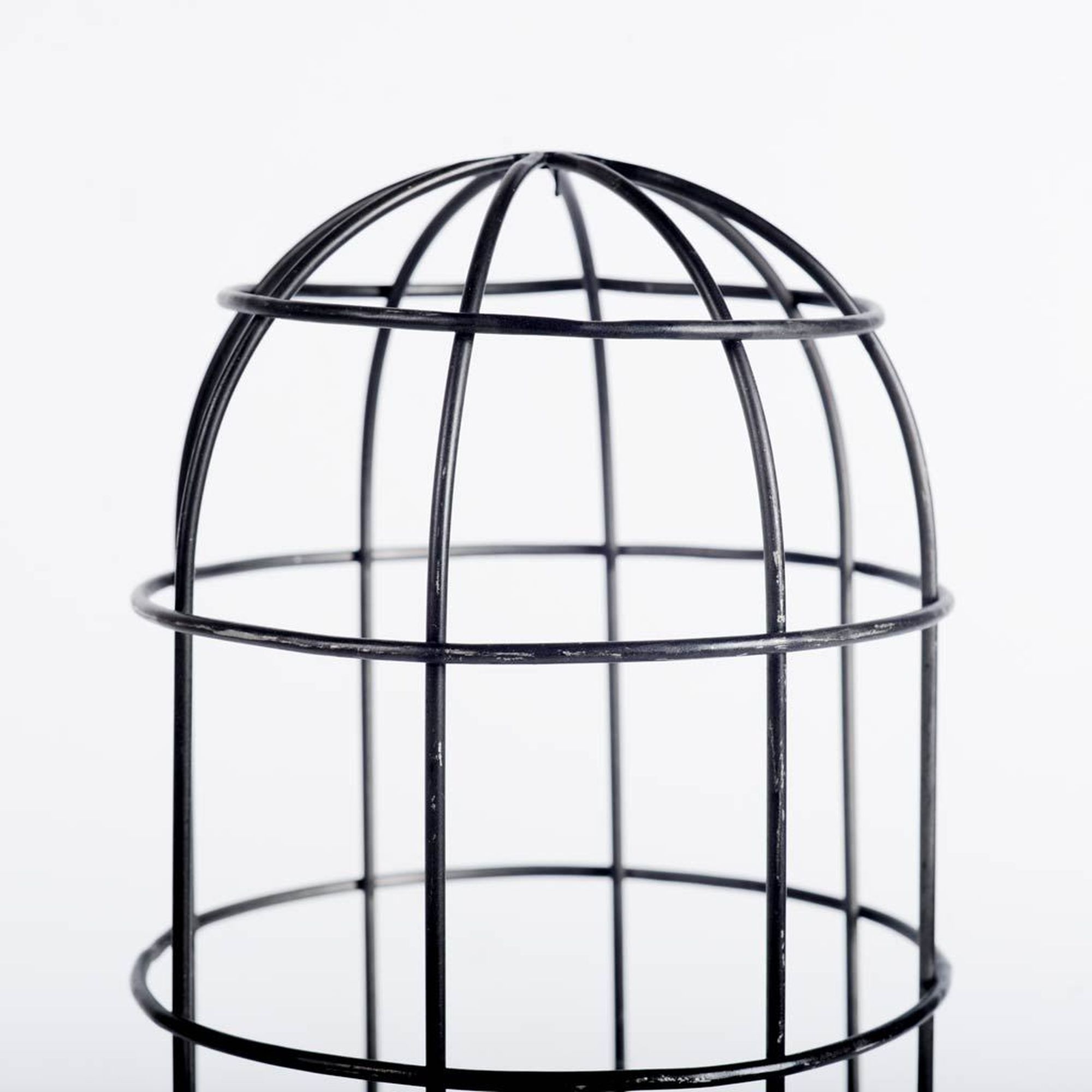 Mercana - Carkner I (38"H) Gun-Metal Grey Cylindrical Metal Cage Table Lamp