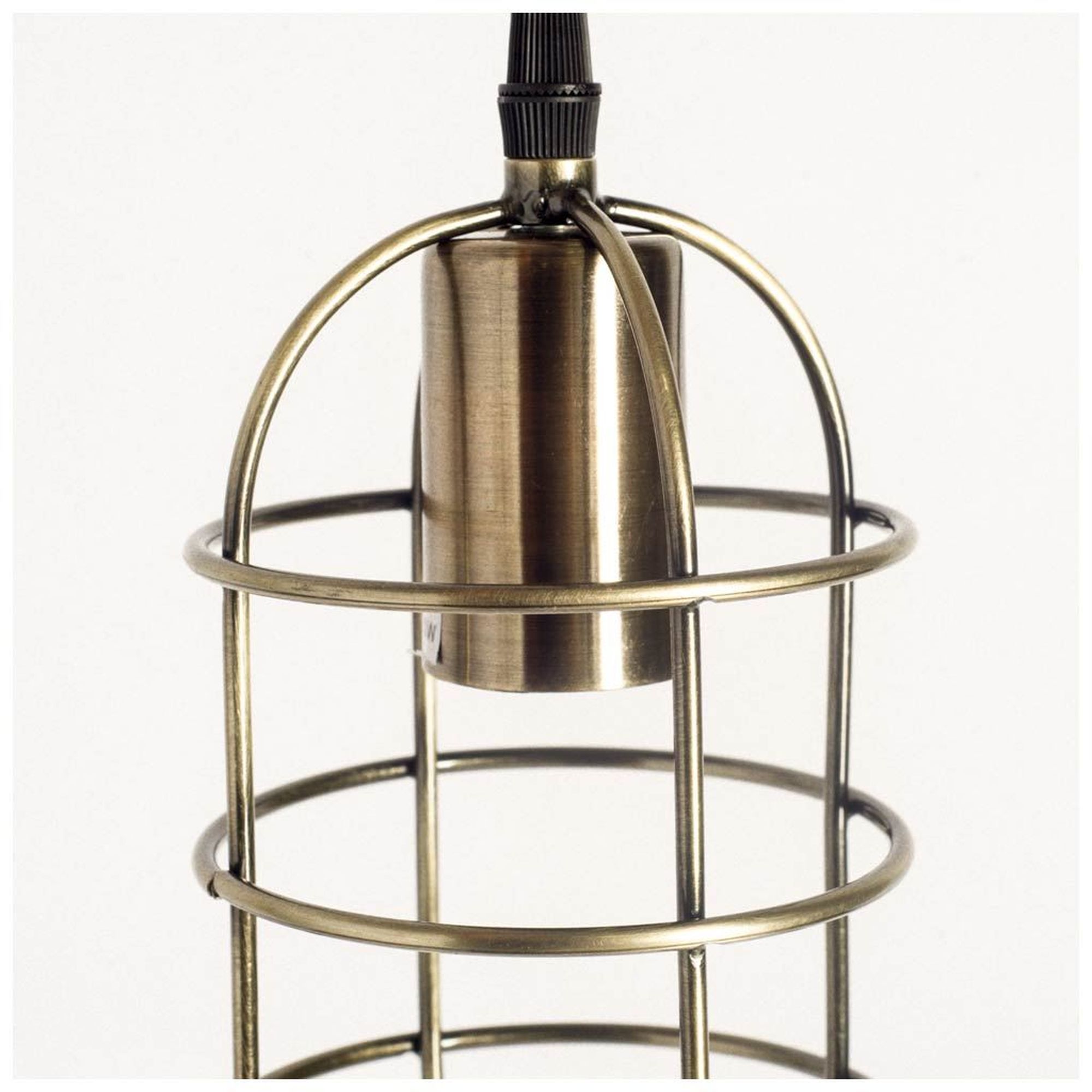 Mercana - Hines I Antiqued-Brass Metal Cage Pendant Light