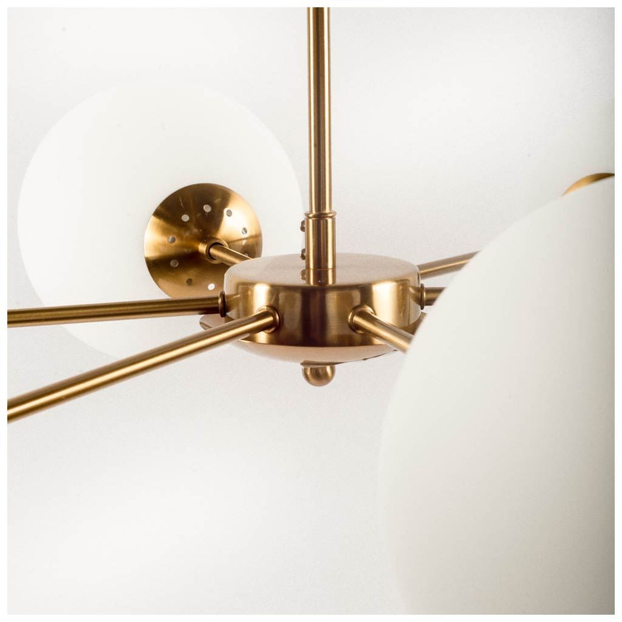 Mercana - Lahey Gold Multi-Arm with Frosted Glass Globe Six Bulb Chandelier