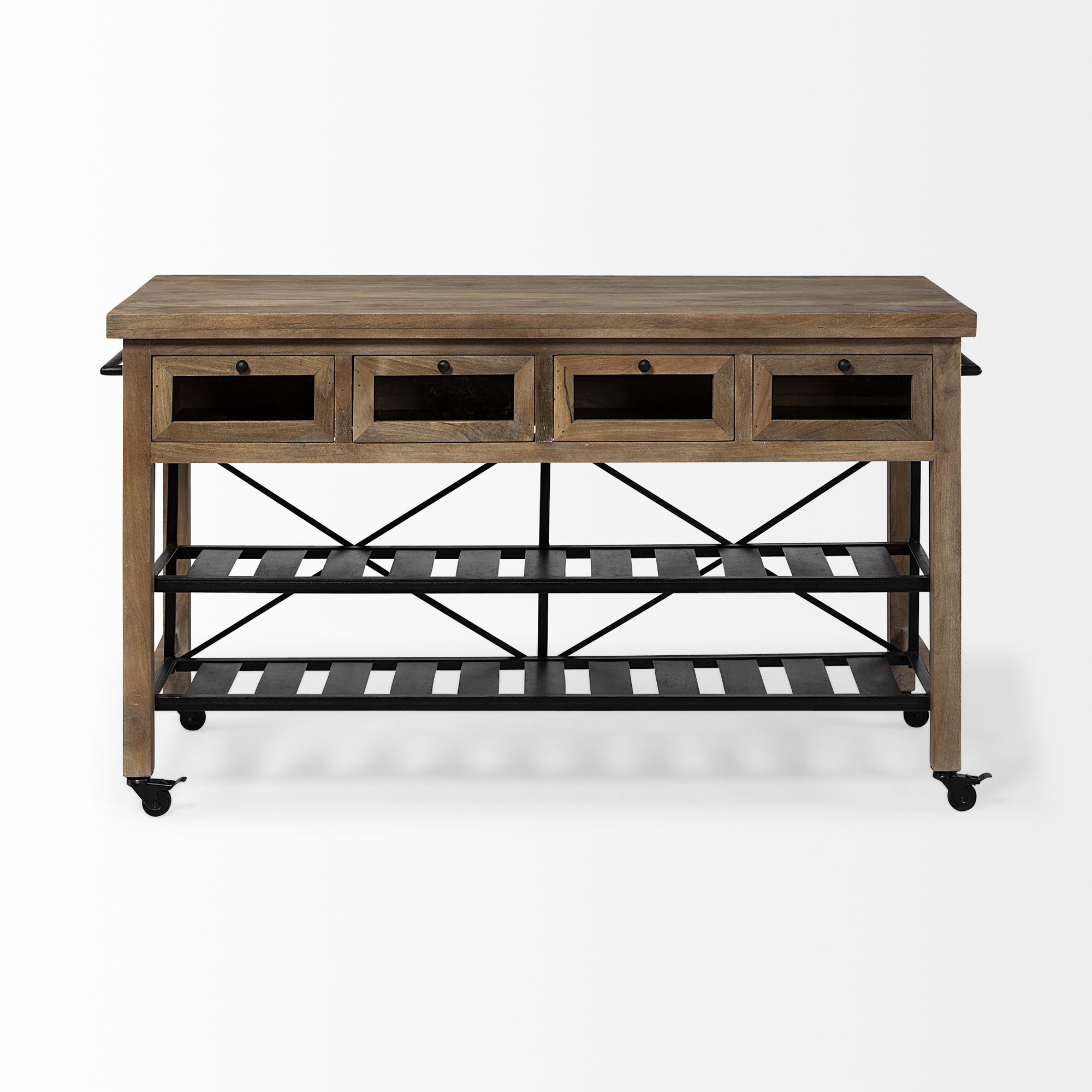 Mercana - Stuart 2 Tier Kitchen Island in Brown