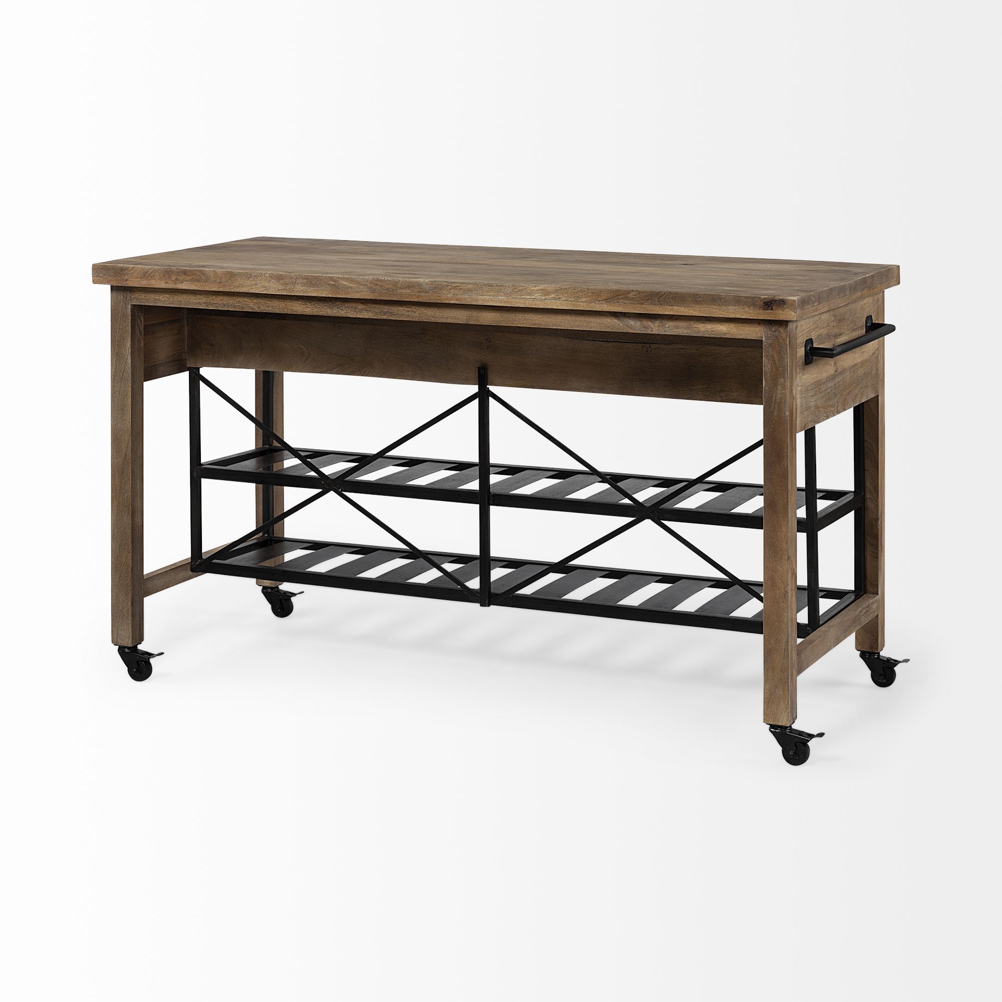 Mercana - Stuart 2 Tier Kitchen Island in Brown