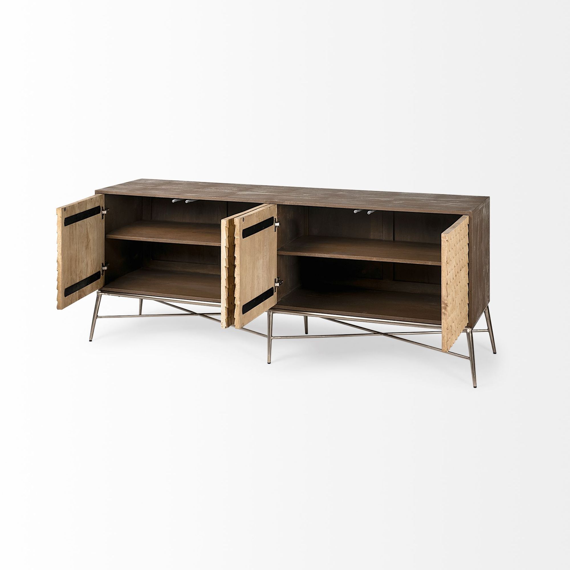 Mercana Swordfish Sideboard - Brown, Wood/Metal