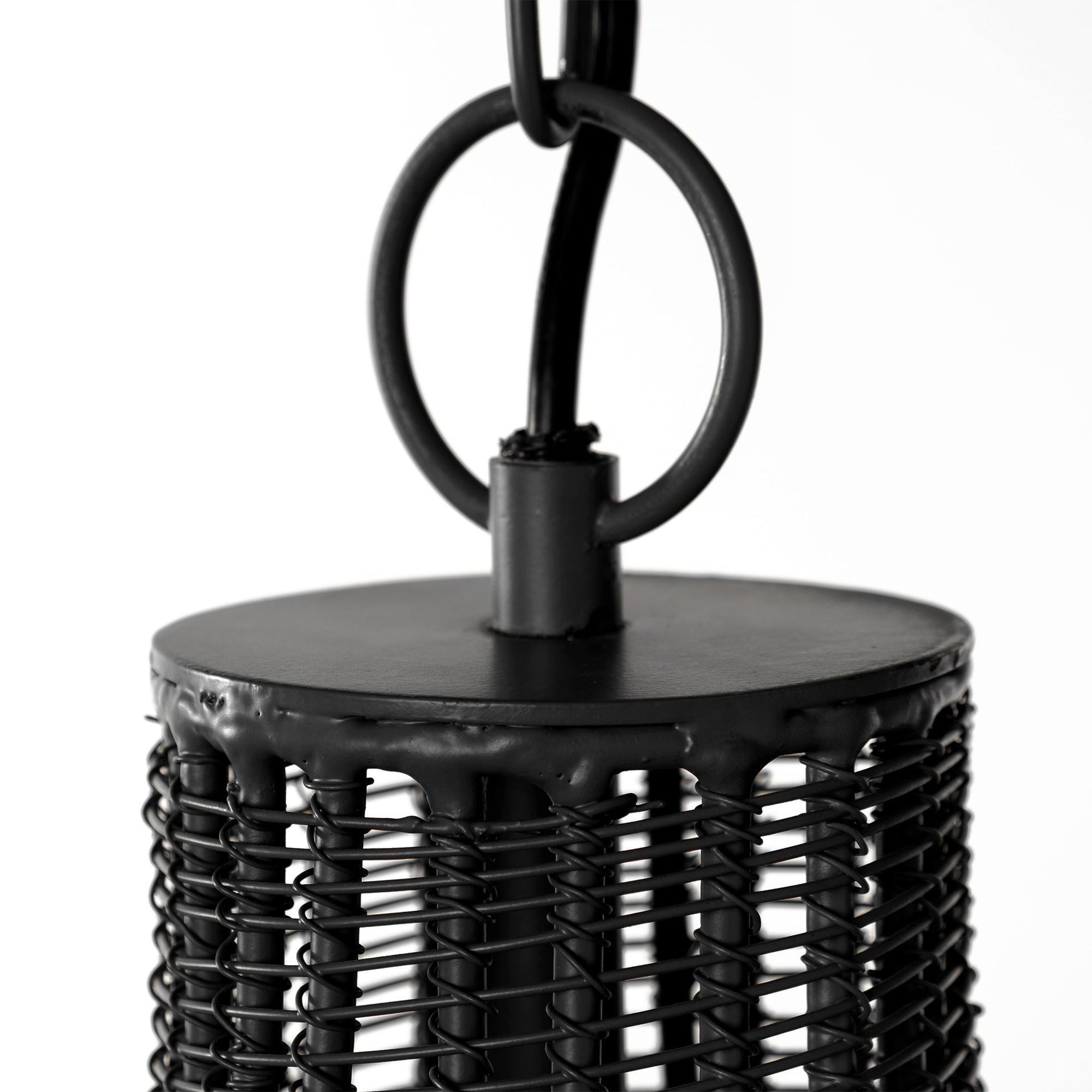 Mercana - Camila Black Metal Mesh-Style Four Bulb Chandelier