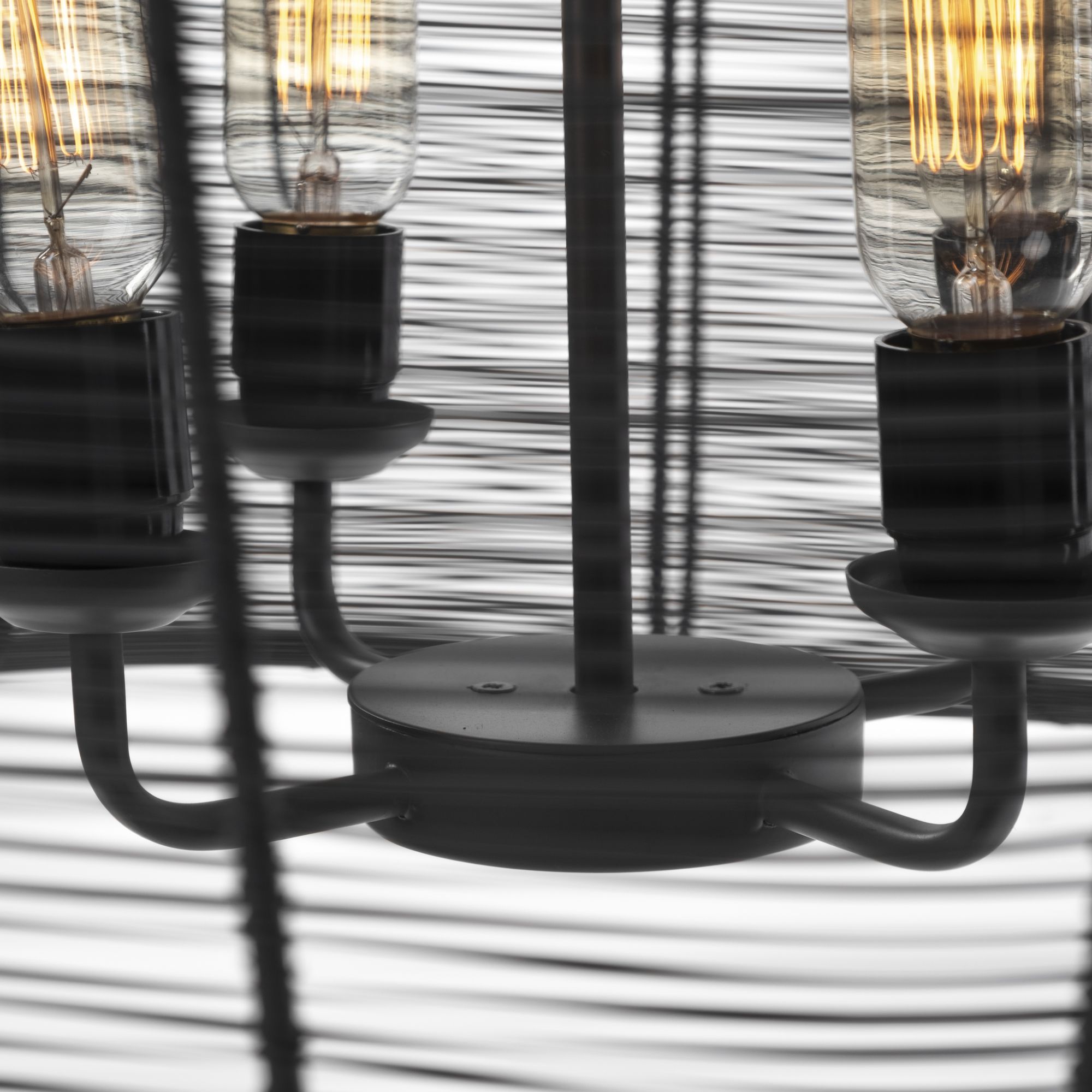 Mercana - Camila Black Metal Mesh-Style Four Bulb Chandelier