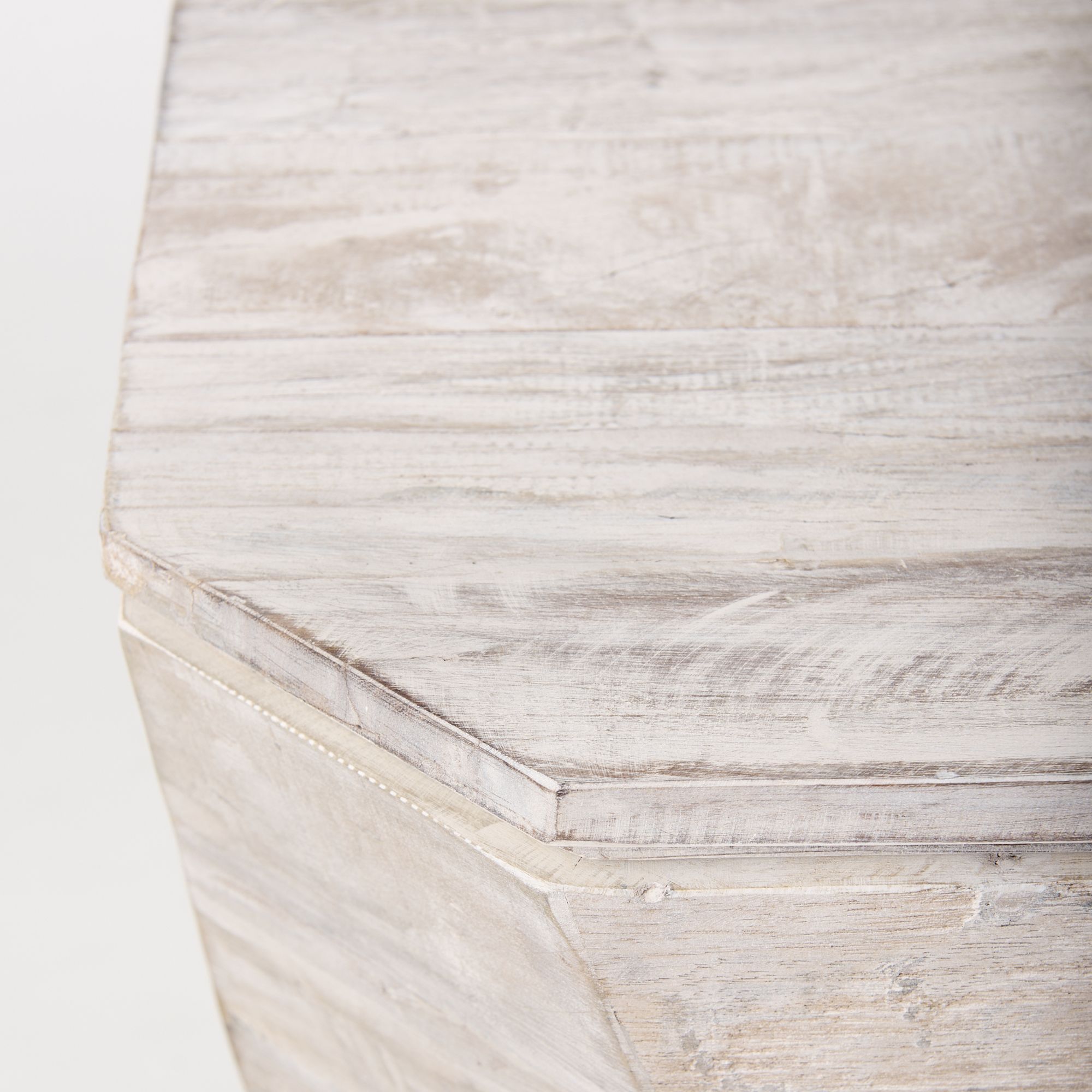 Mercana Esagono End Table with Storage - Whitewash