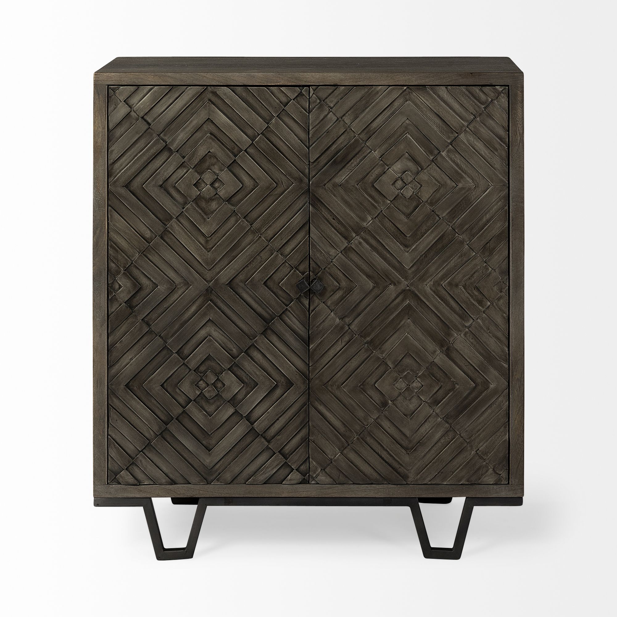 Mercana - Argyle I Dark Brown And Metal 2 Door Accent Cabinet