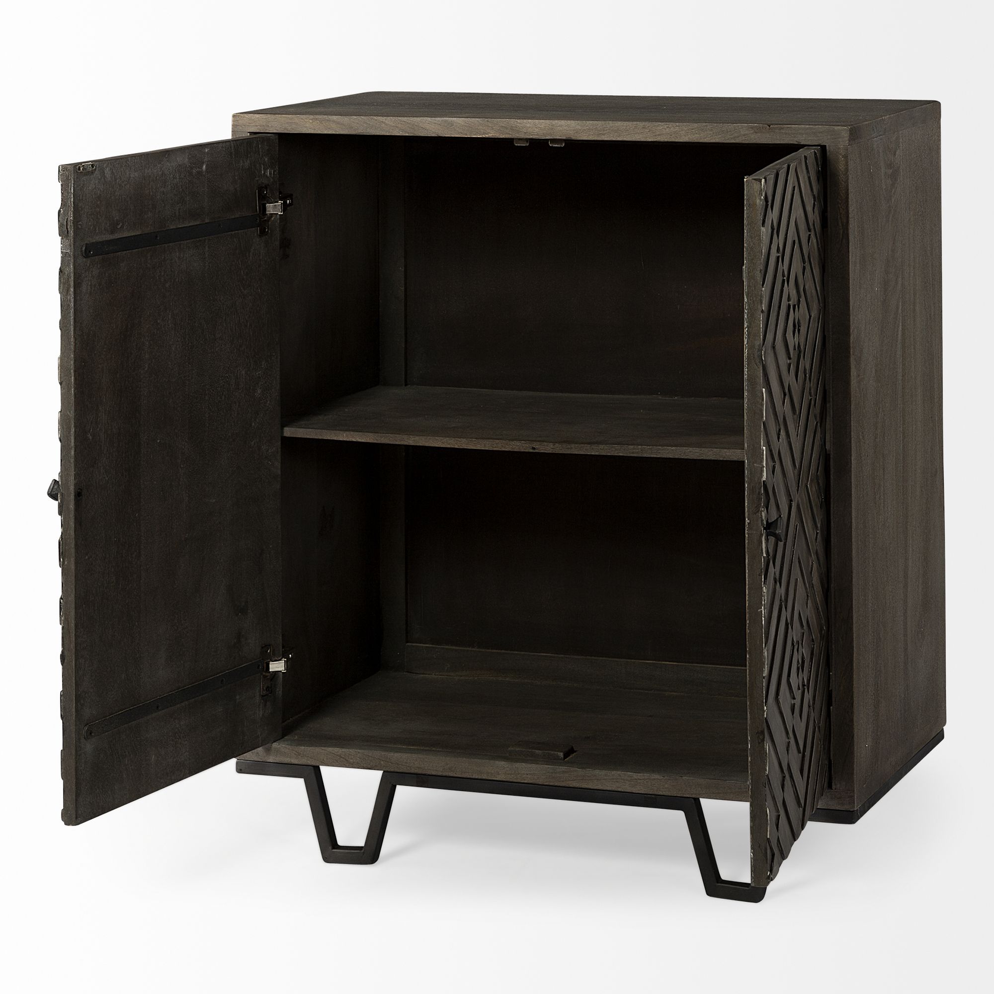 Mercana - Argyle I Dark Brown And Metal 2 Door Accent Cabinet