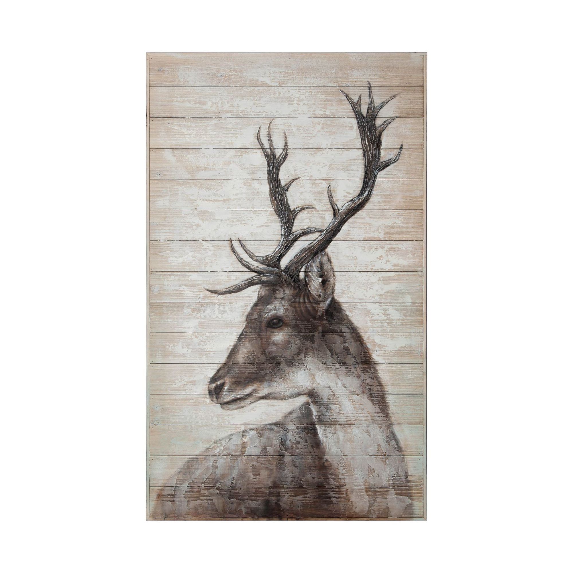 Mercana - White Tail 36x60 Deer Original Hand Painted on Wood Oil Painting