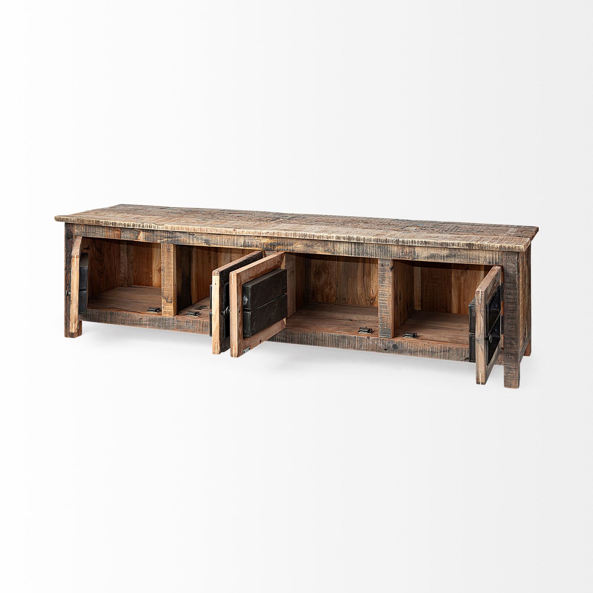 Mercana - Wilton Media Console in Rustic, Wood/Metal