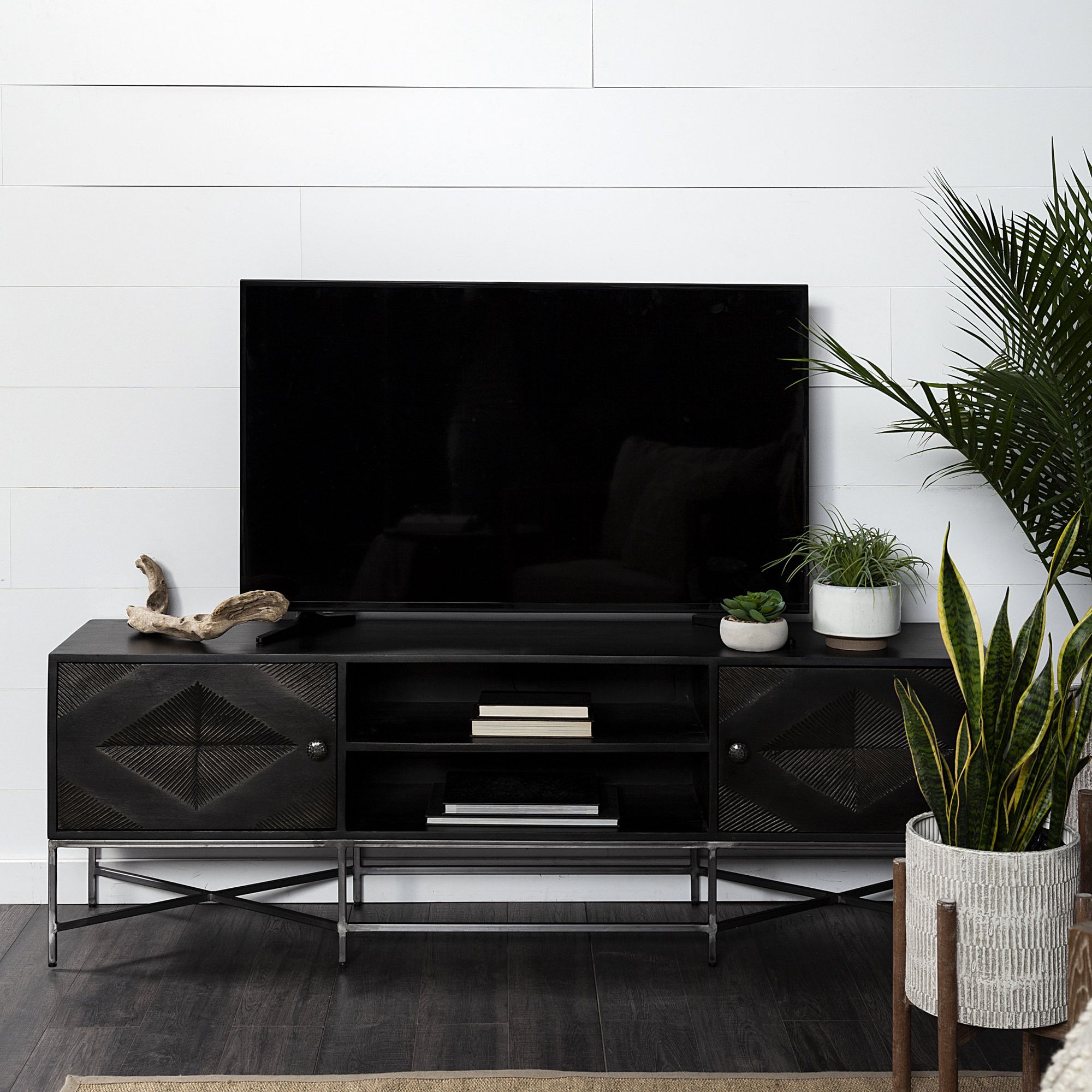 Mercana - Hogarth Media Console in Dark Brown, Wood