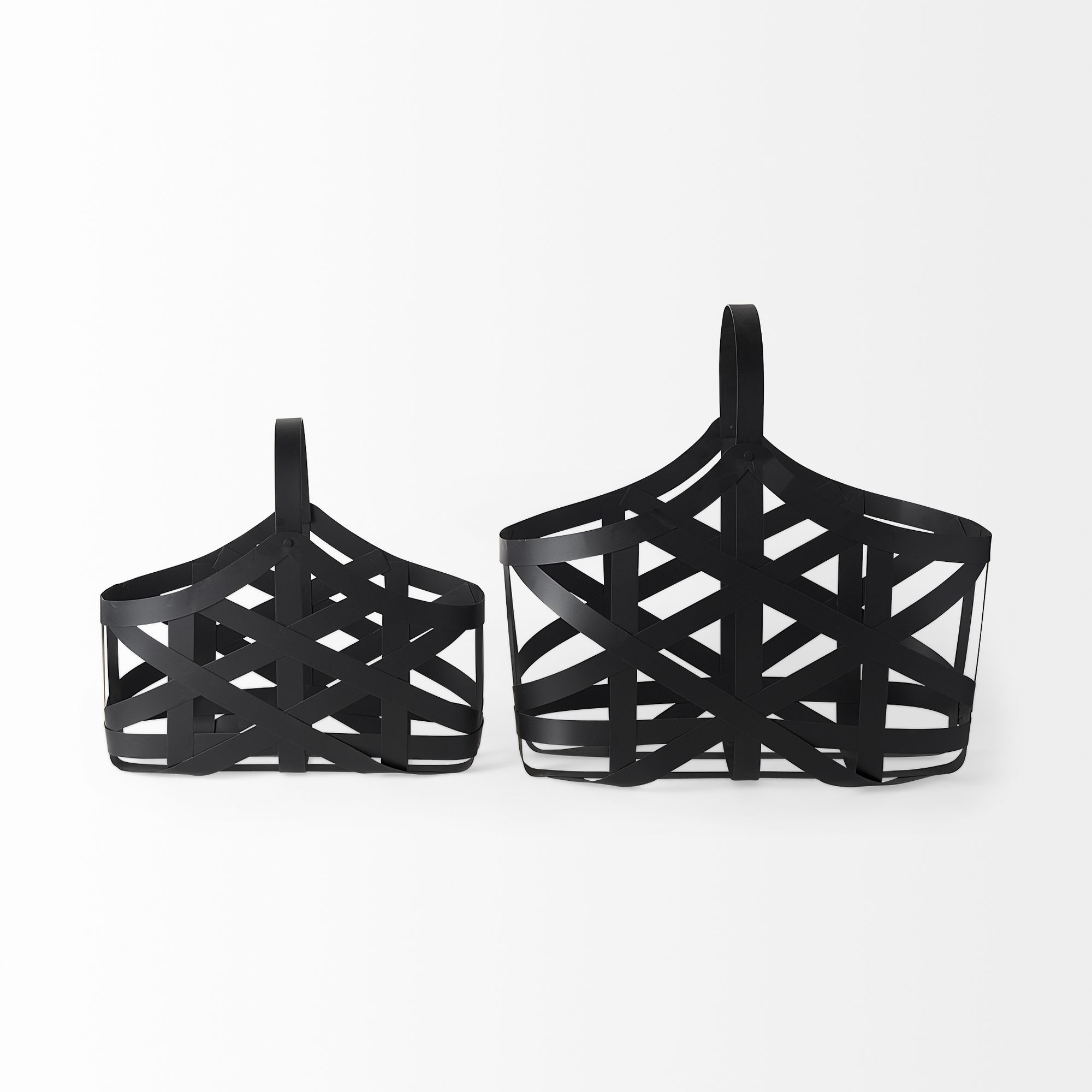 Mercana - Tyrell Black Iron Metal Baskets (Set of 2)