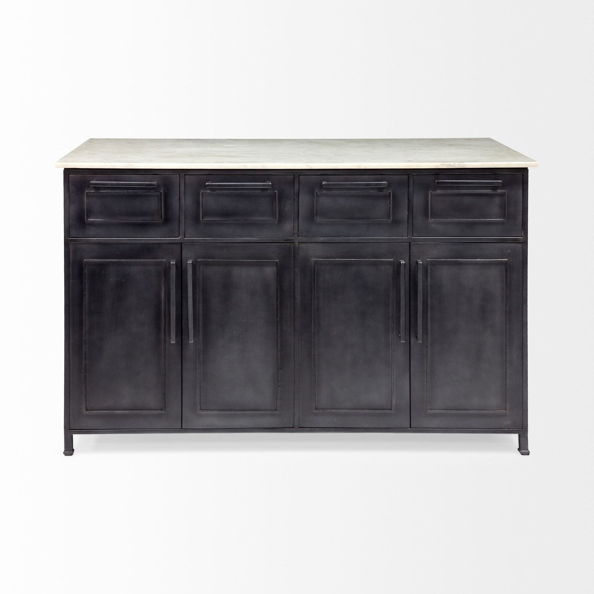 Mercana - Fieri Kitchen Island with 4 Drawers in Black