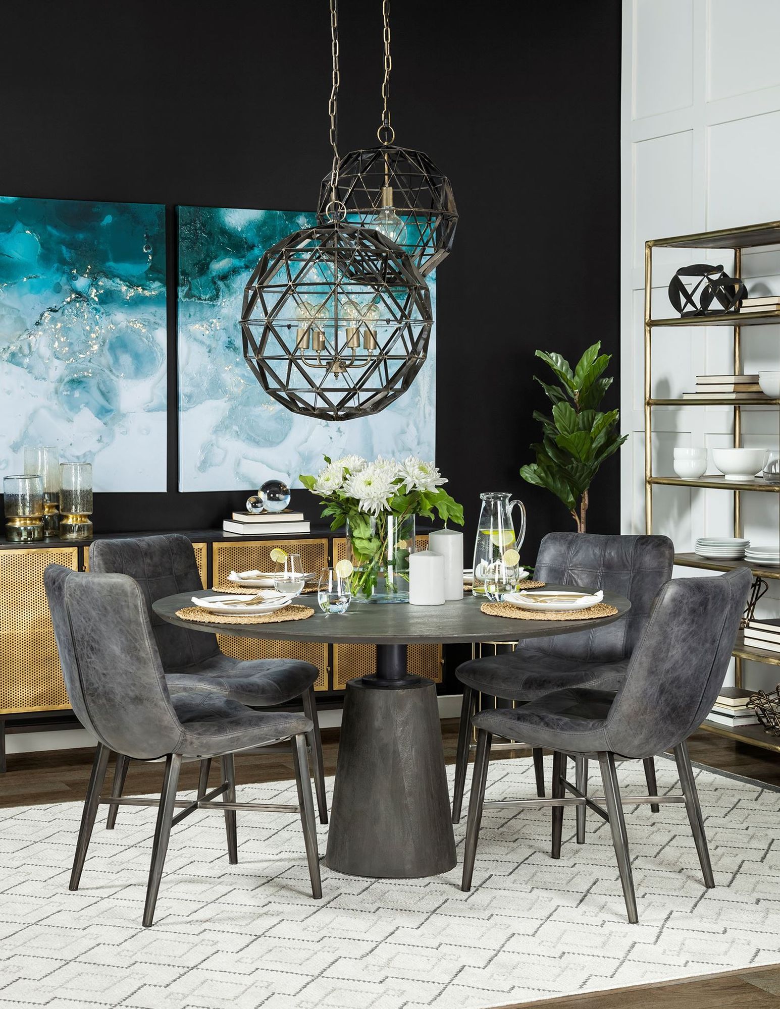 Mercana Maxwell Dining Table - Black, Wood