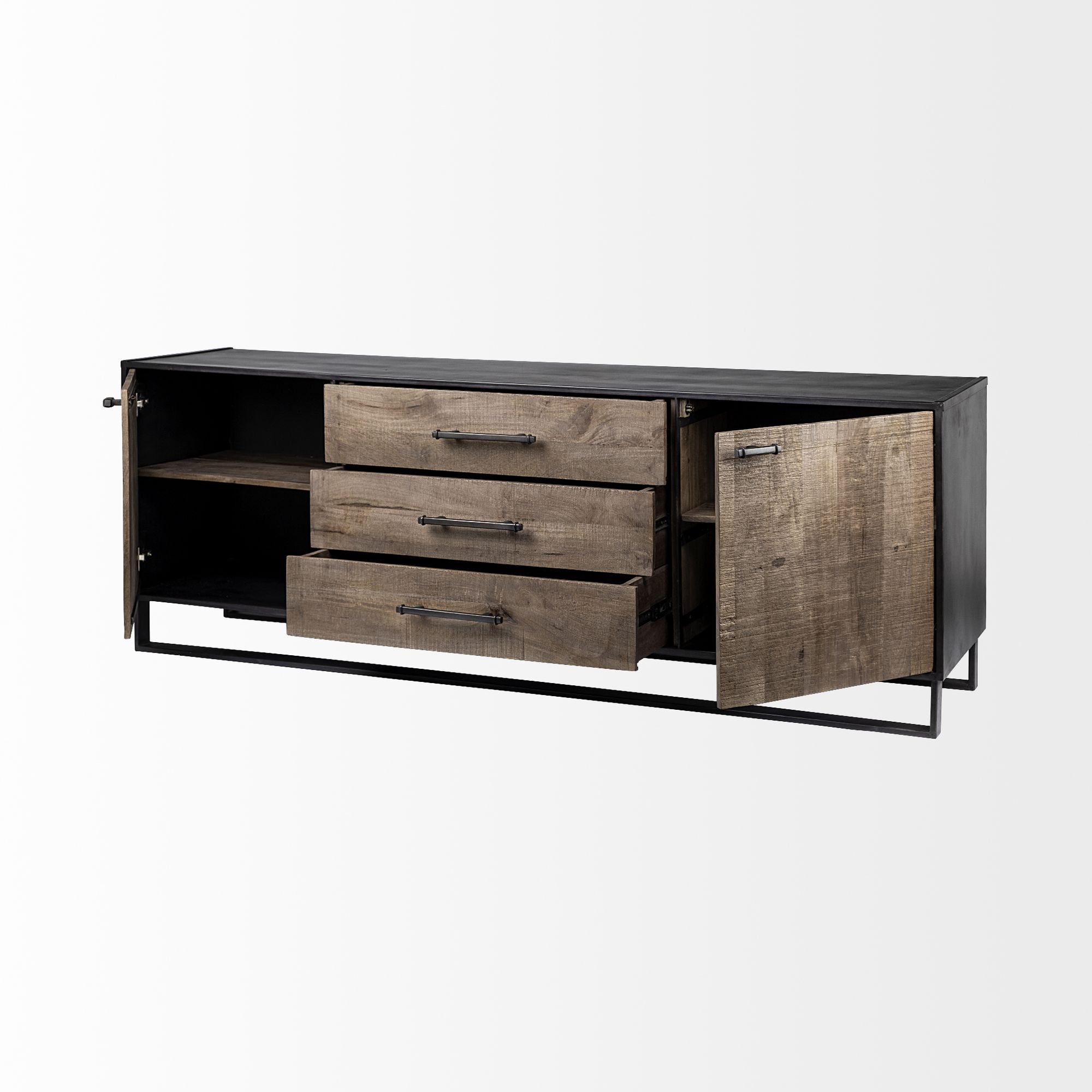 Mercana Alvin Sideboard - Brown, Wood/Metal