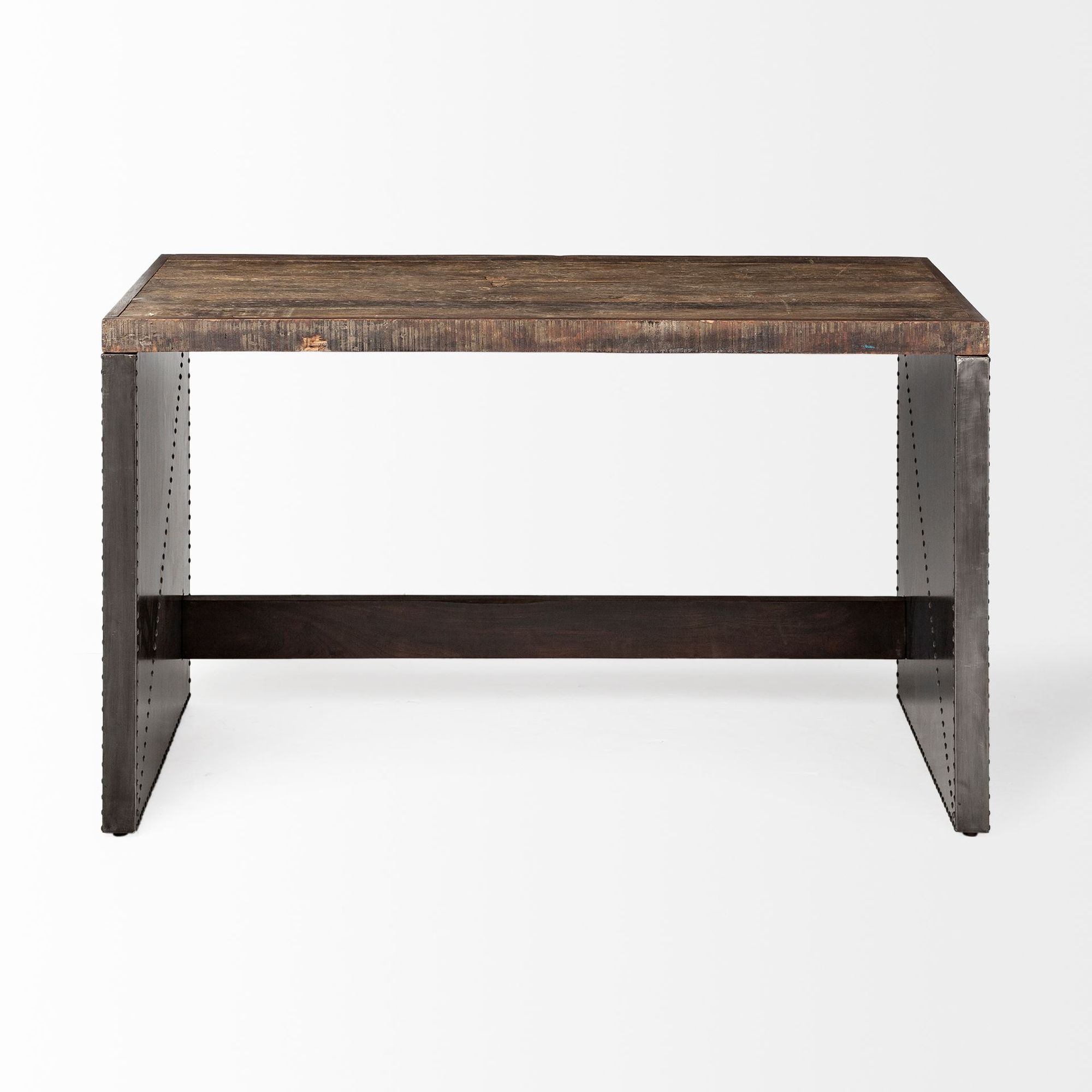 Mercana - Orwell Brown Wood Top Metal Cladded Frame Office Desk