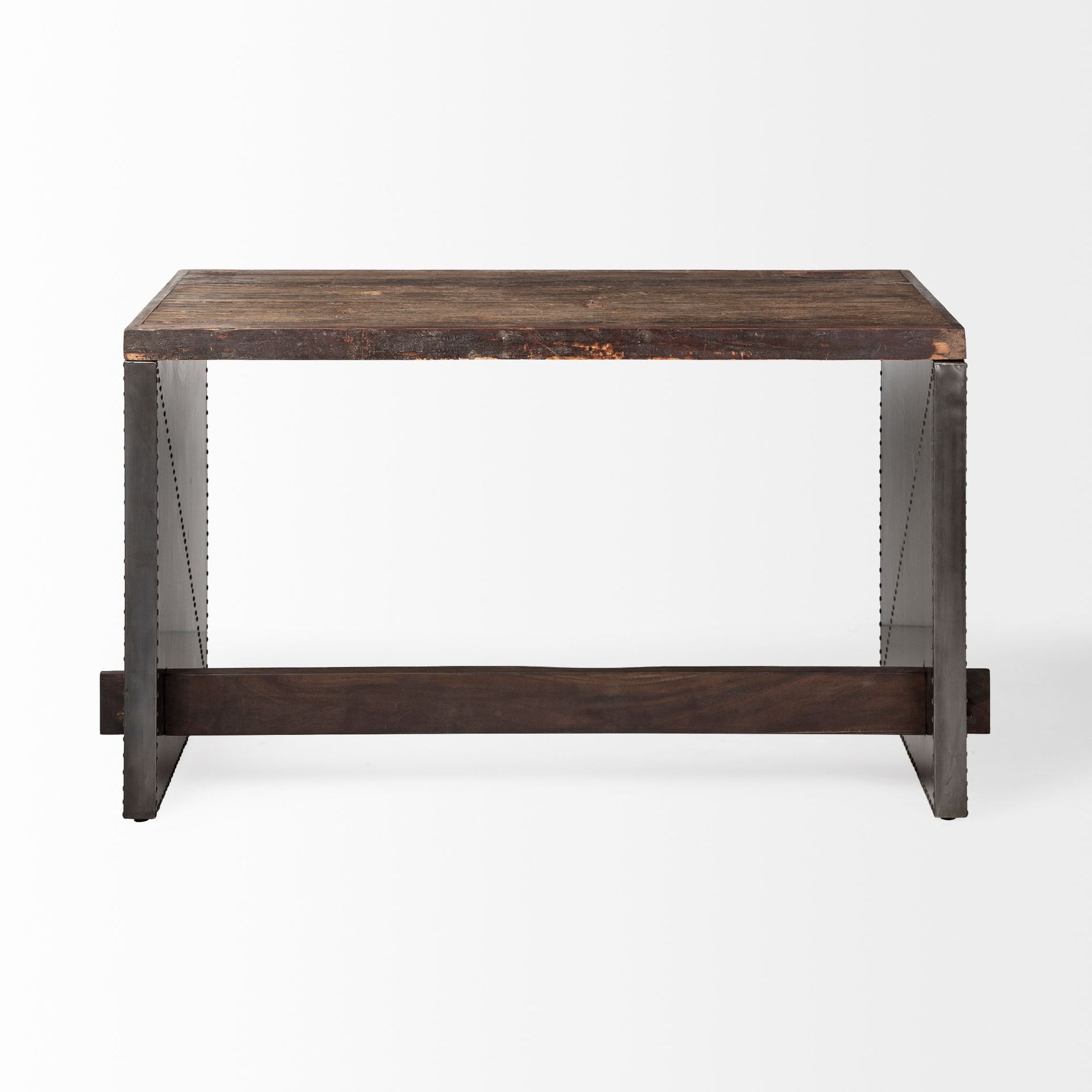 Mercana - Orwell Brown Wood Top Metal Cladded Frame Office Desk