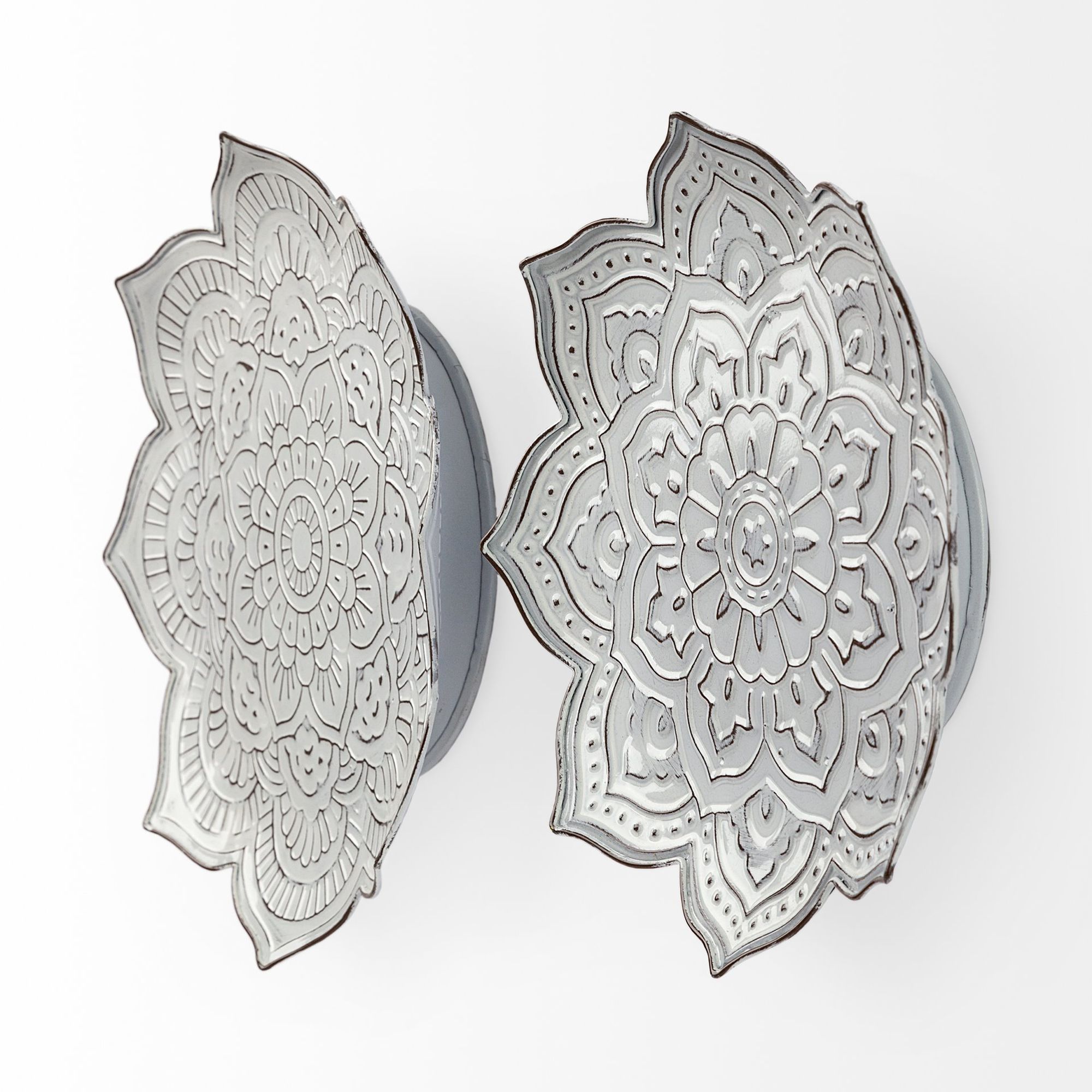 Mercana - Miranda Stamped Metal Lotus Flower Wall Decor (Set of 2)